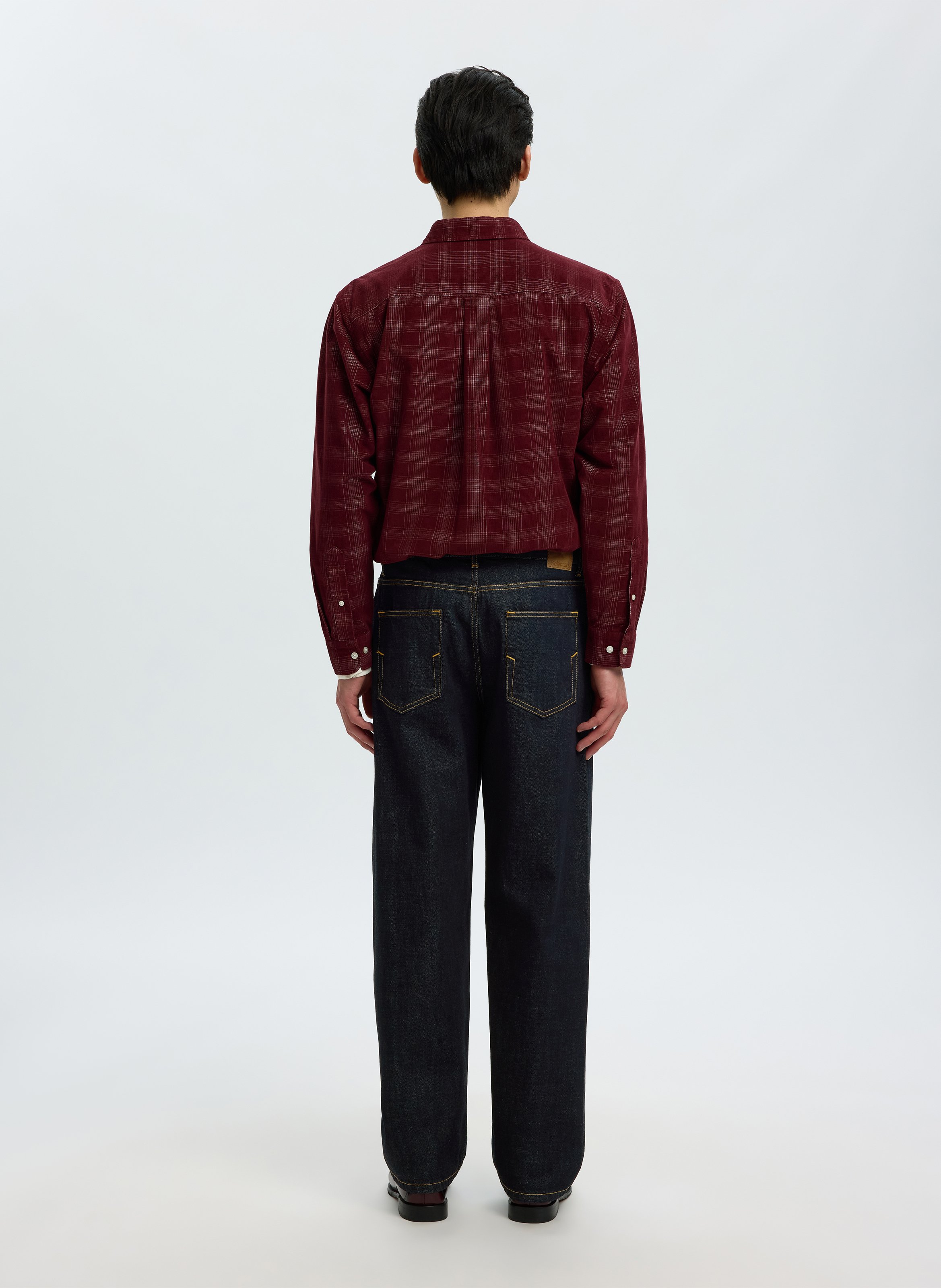 Jean droit large en coton SELECTED Bleu