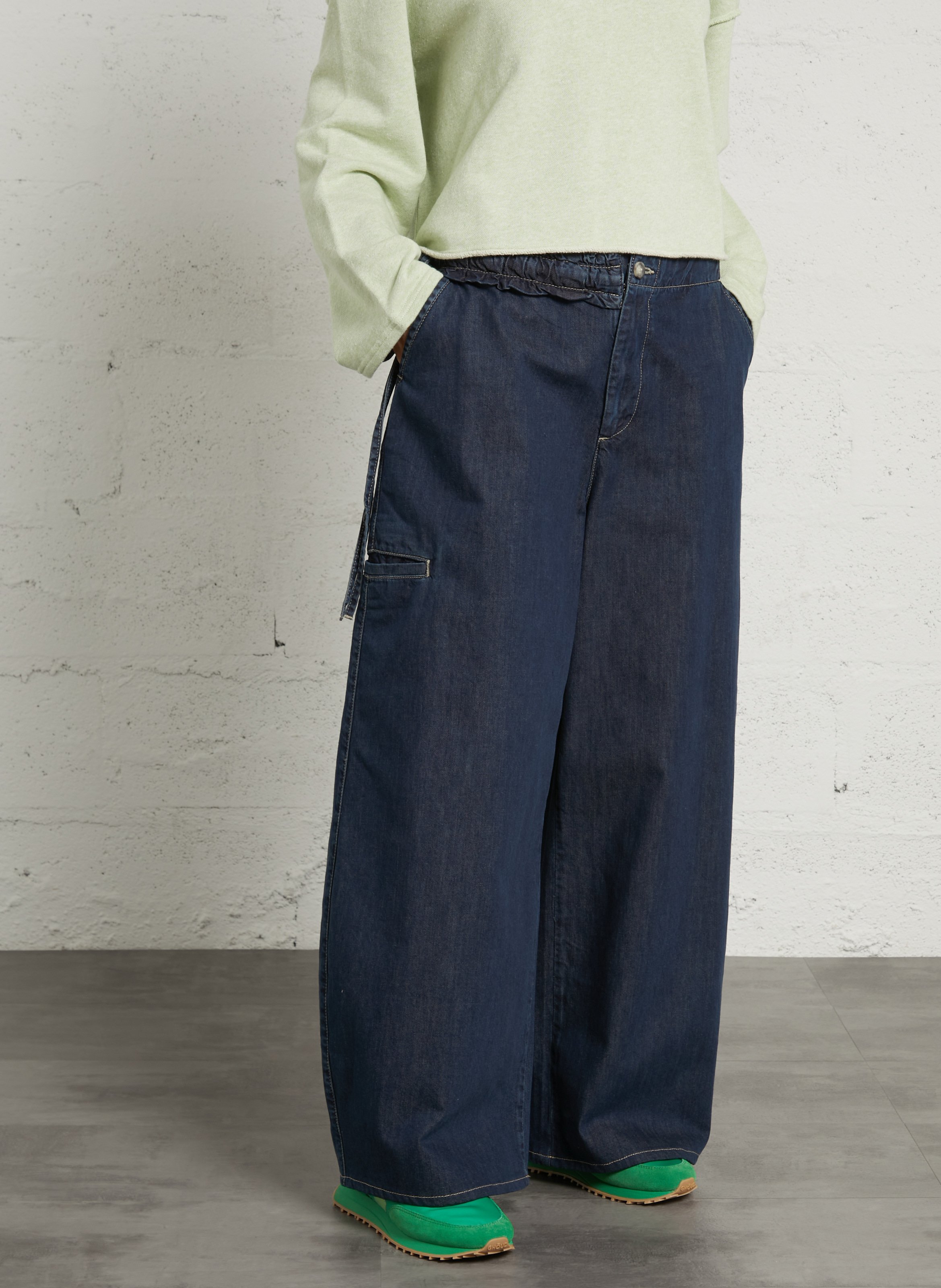 Jean large en coton bio DAMSON MADDER Bleu