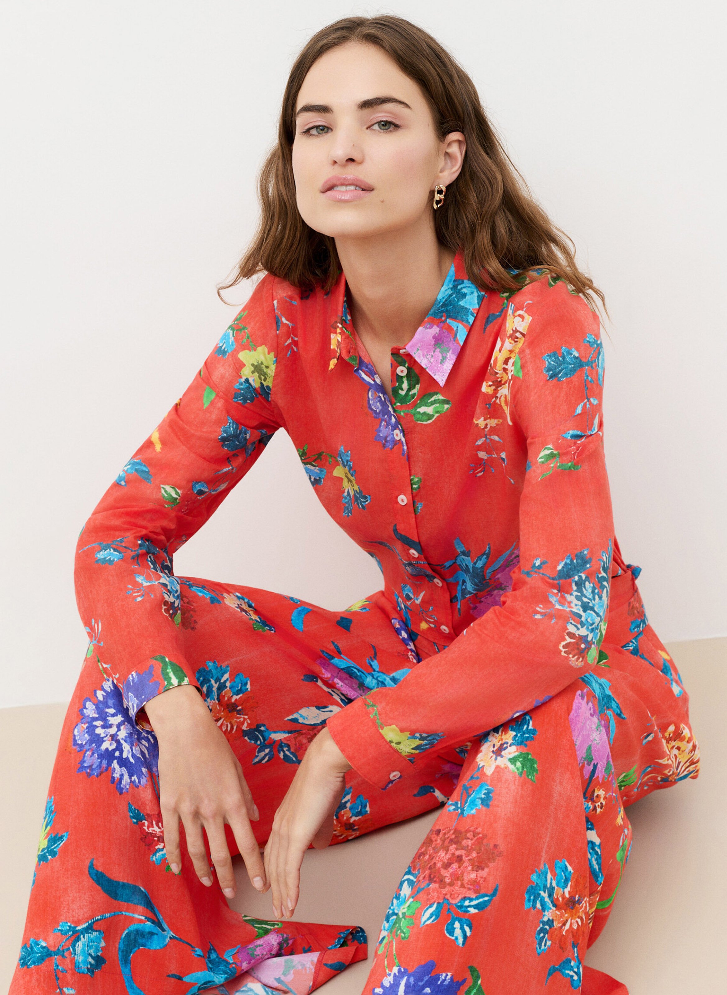 Printed wide-leg pants CAROLL Red