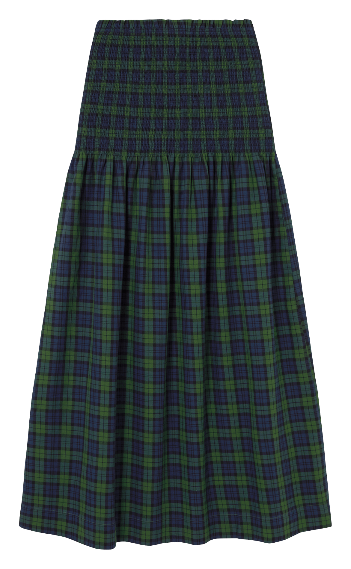 Wijd uitlopende geruite katoenen rok THE TINY BIG SISTER Blauw