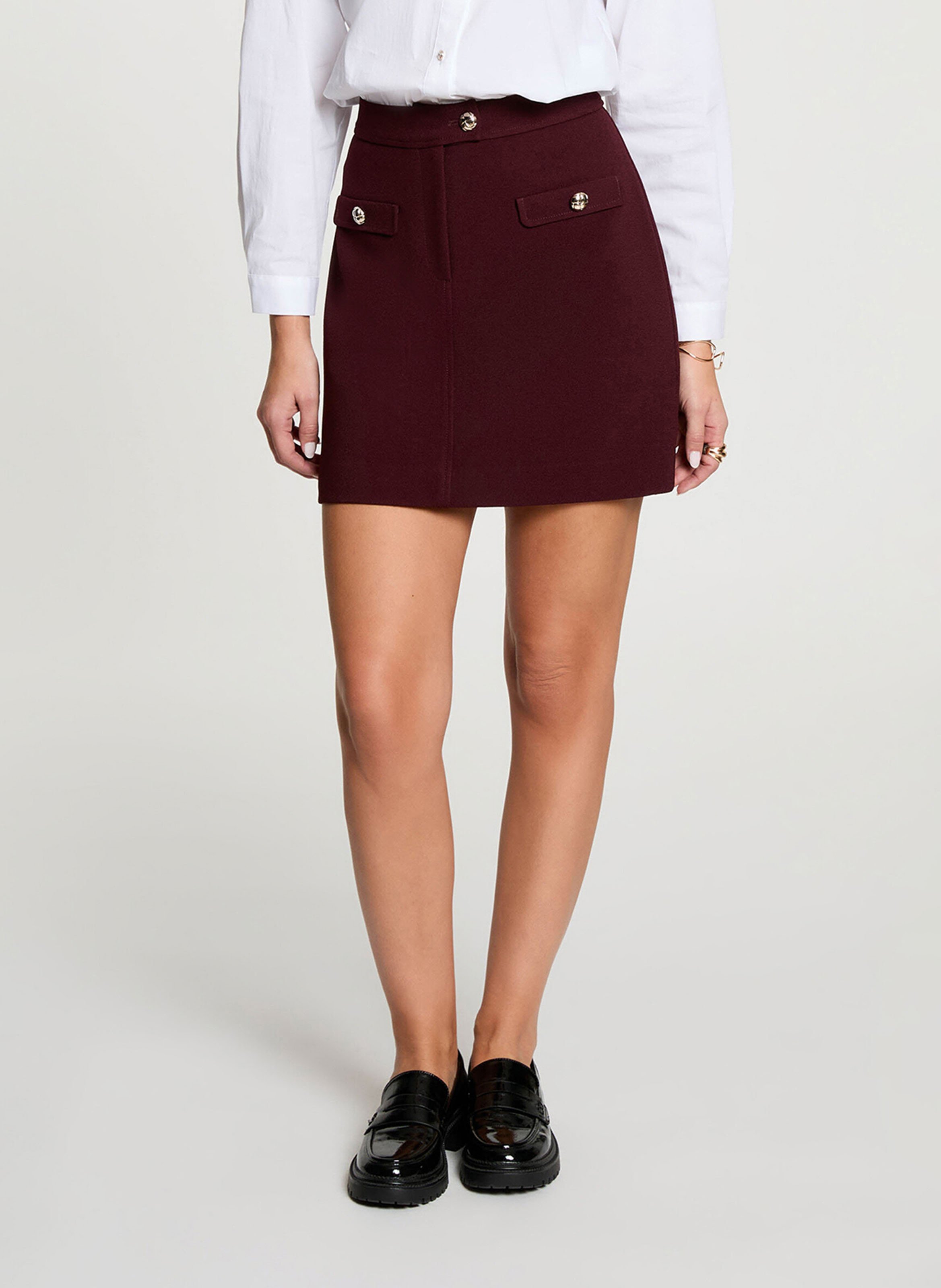Short straight skirt MORGAN Plums