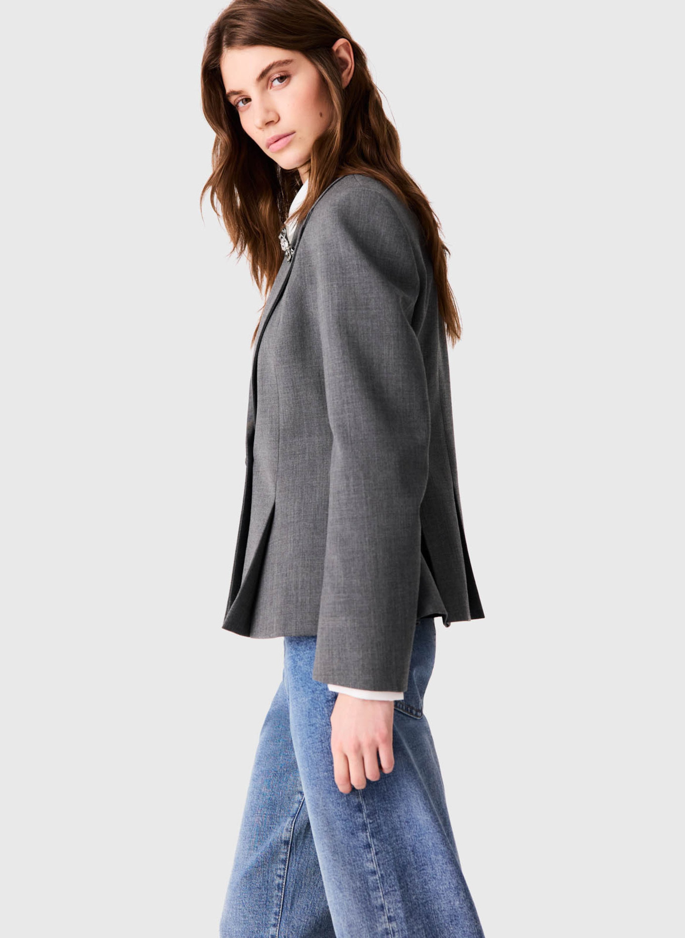Veste de tailleur cintrée MAJE Gris