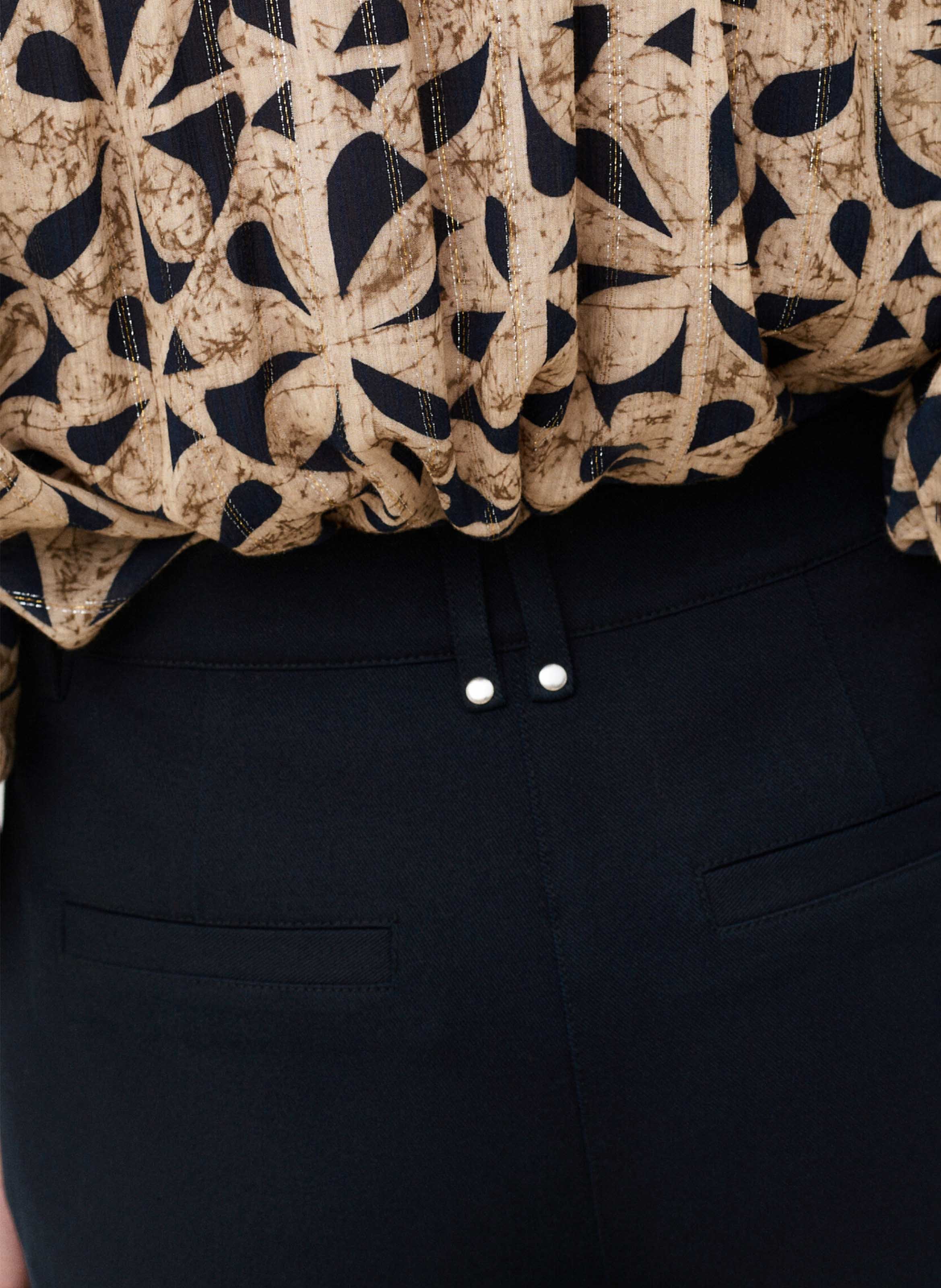 Straight-leg trousers with patch pockets CAROLL Blue
