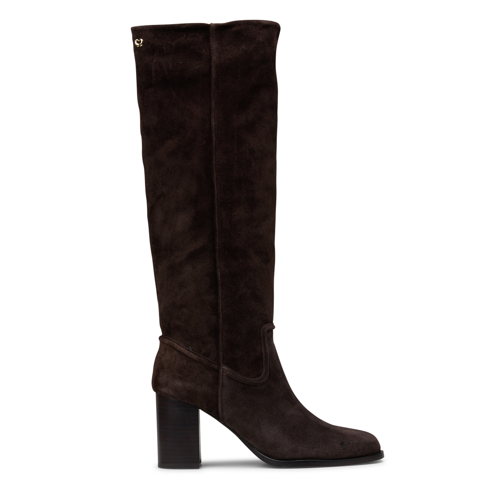 High suede leather boots MAJE Brown