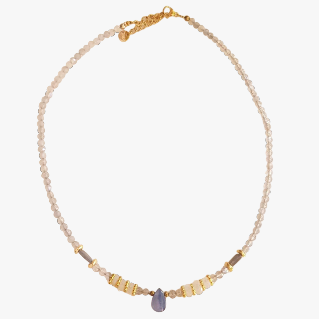 Cyanite and labradorite necklace GINANDGER Multicolored