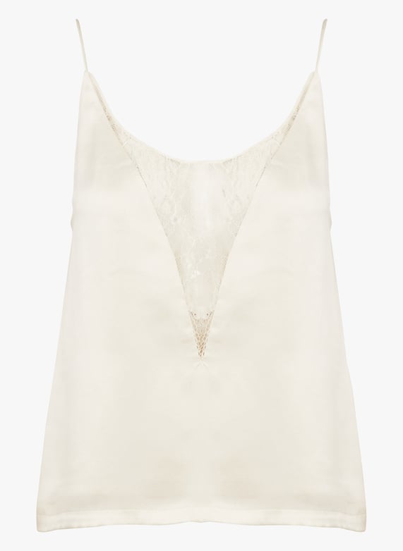 Caraco à dos ouvert en soie Muse Blanc Karma koma Femme Place