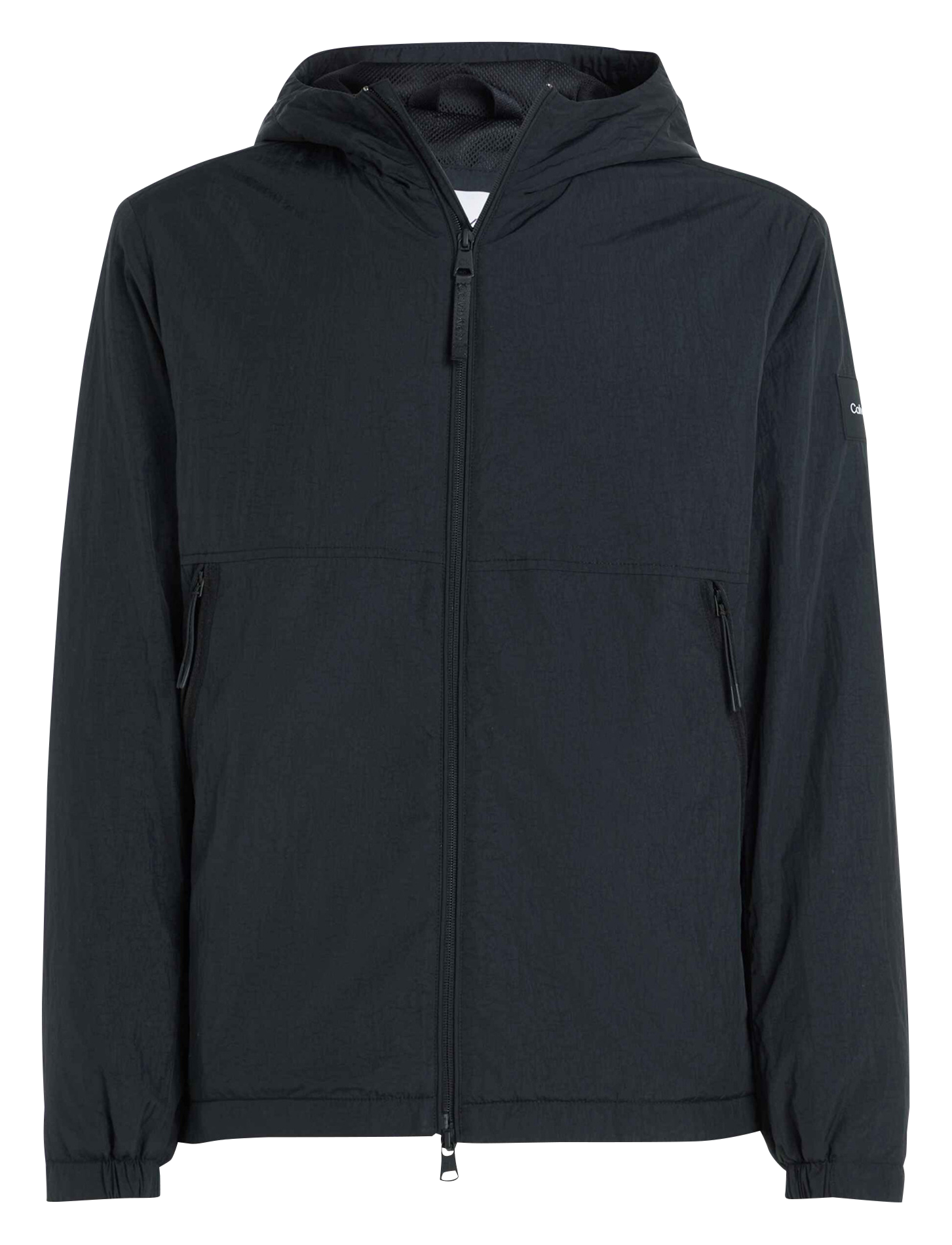 Veste droite col montant à capuche CALVIN KLEIN Noir