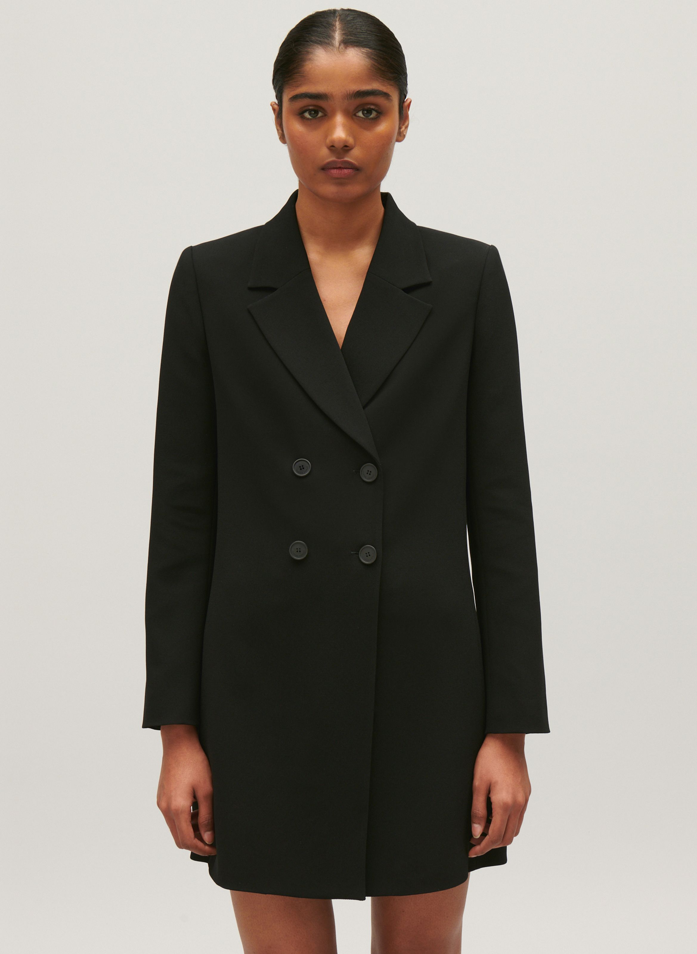 Robe courte esprit veste de tailleur Noir