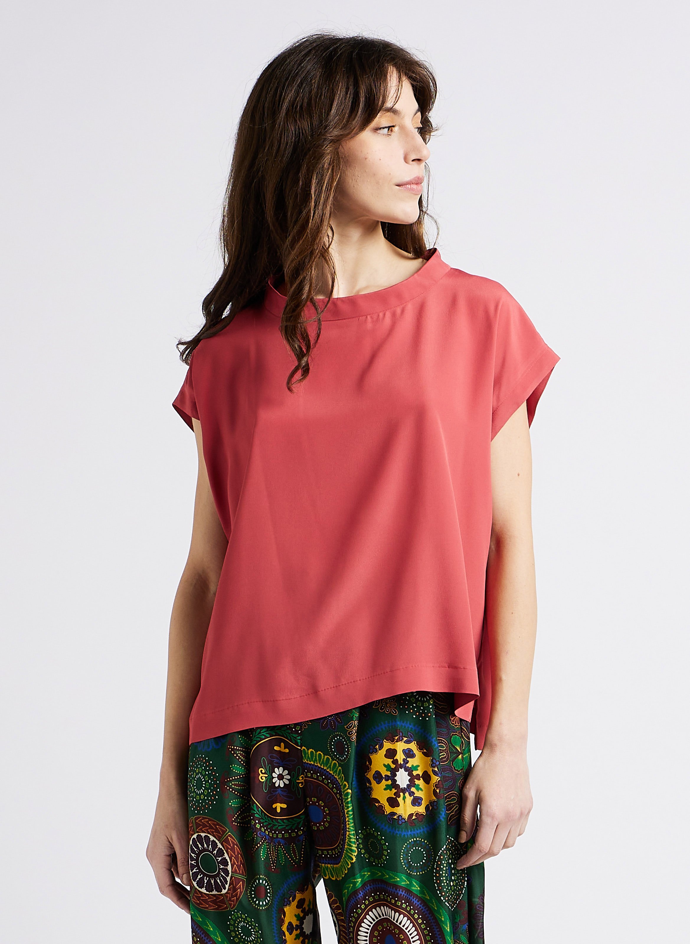 Fluid boat-neck top MOMONI Orange