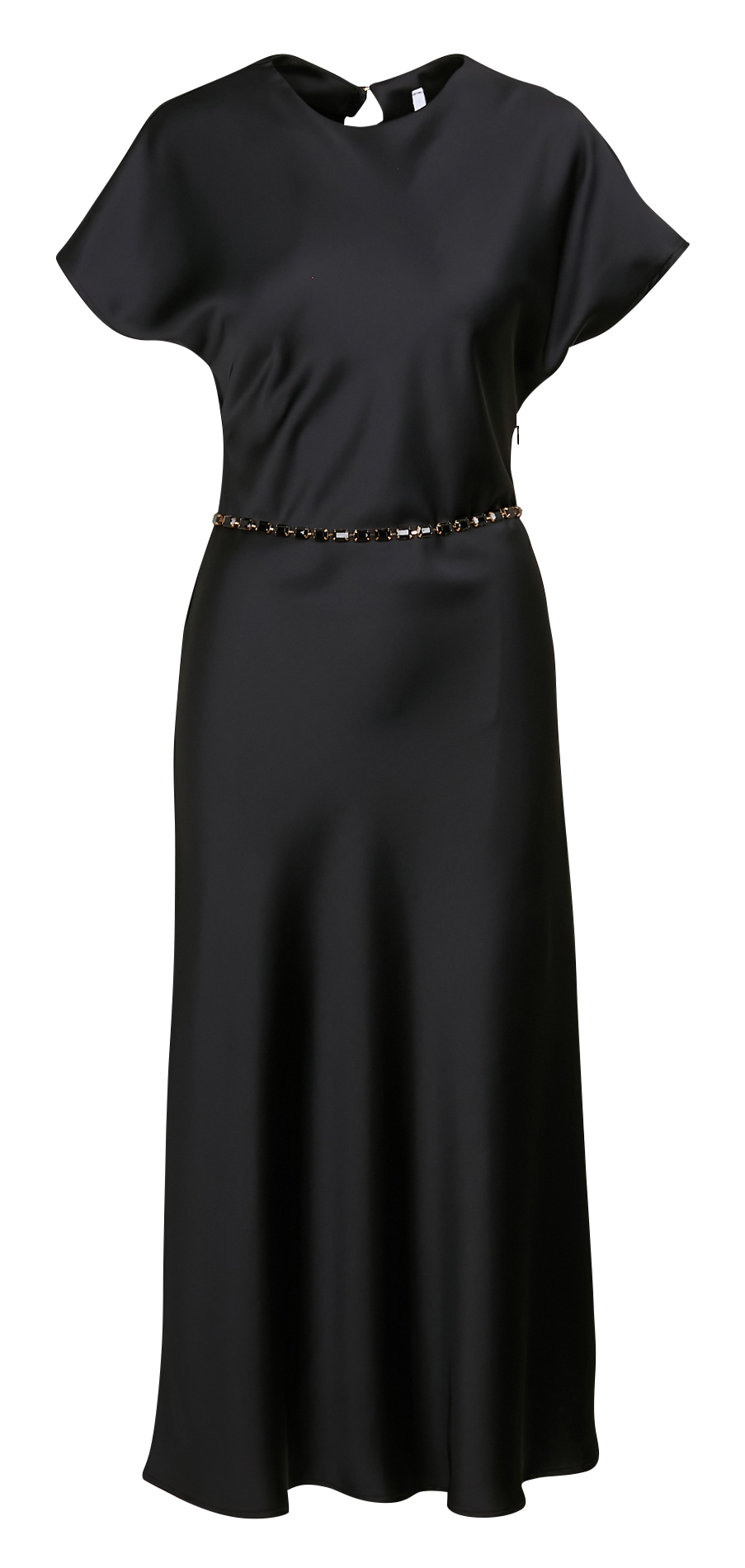Long fitted round-neck dress IMPERIAL Black