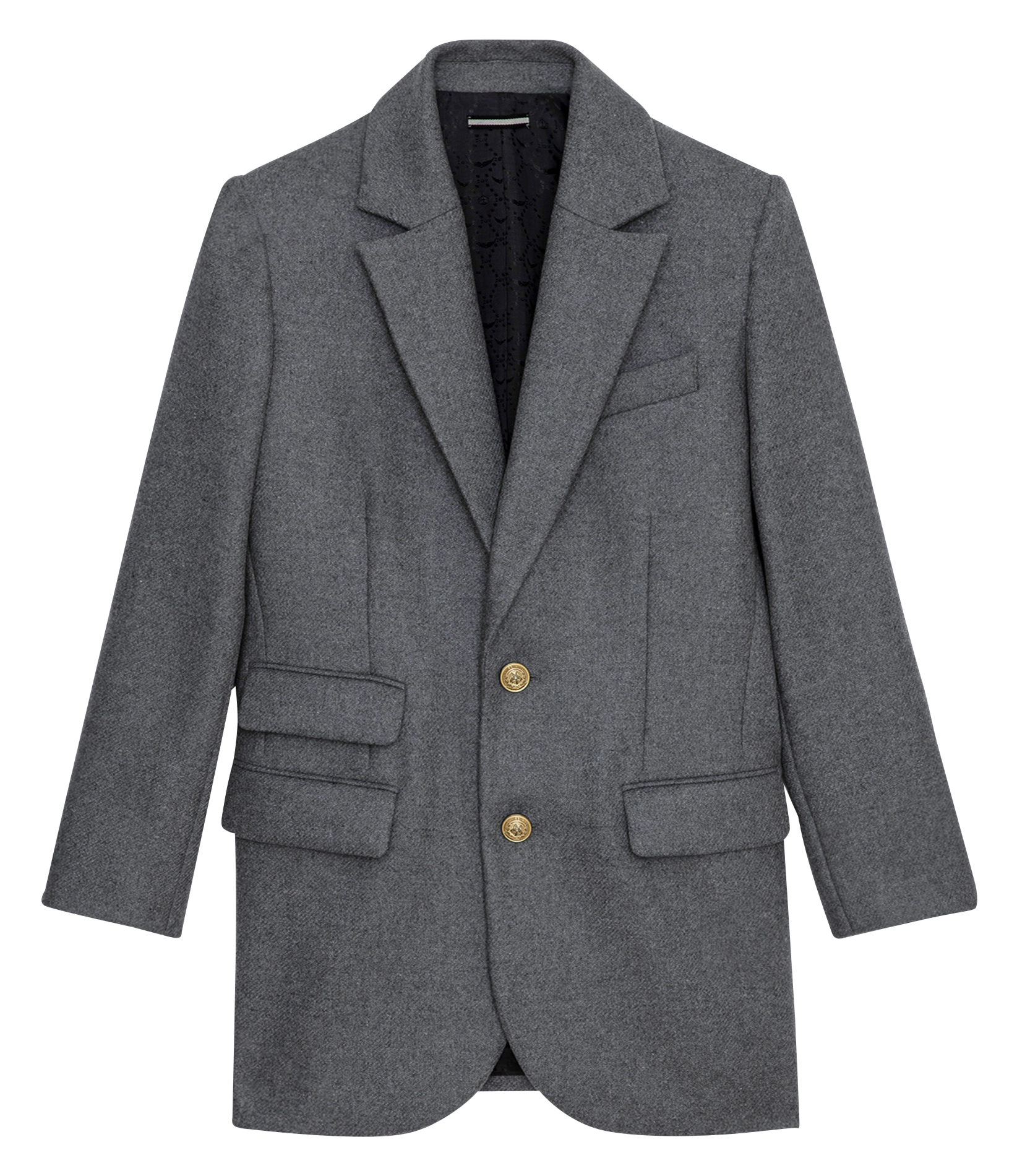 Manteau court col tailleur en laine vierge mélangée ZADIG&VOLTAIRE Noir