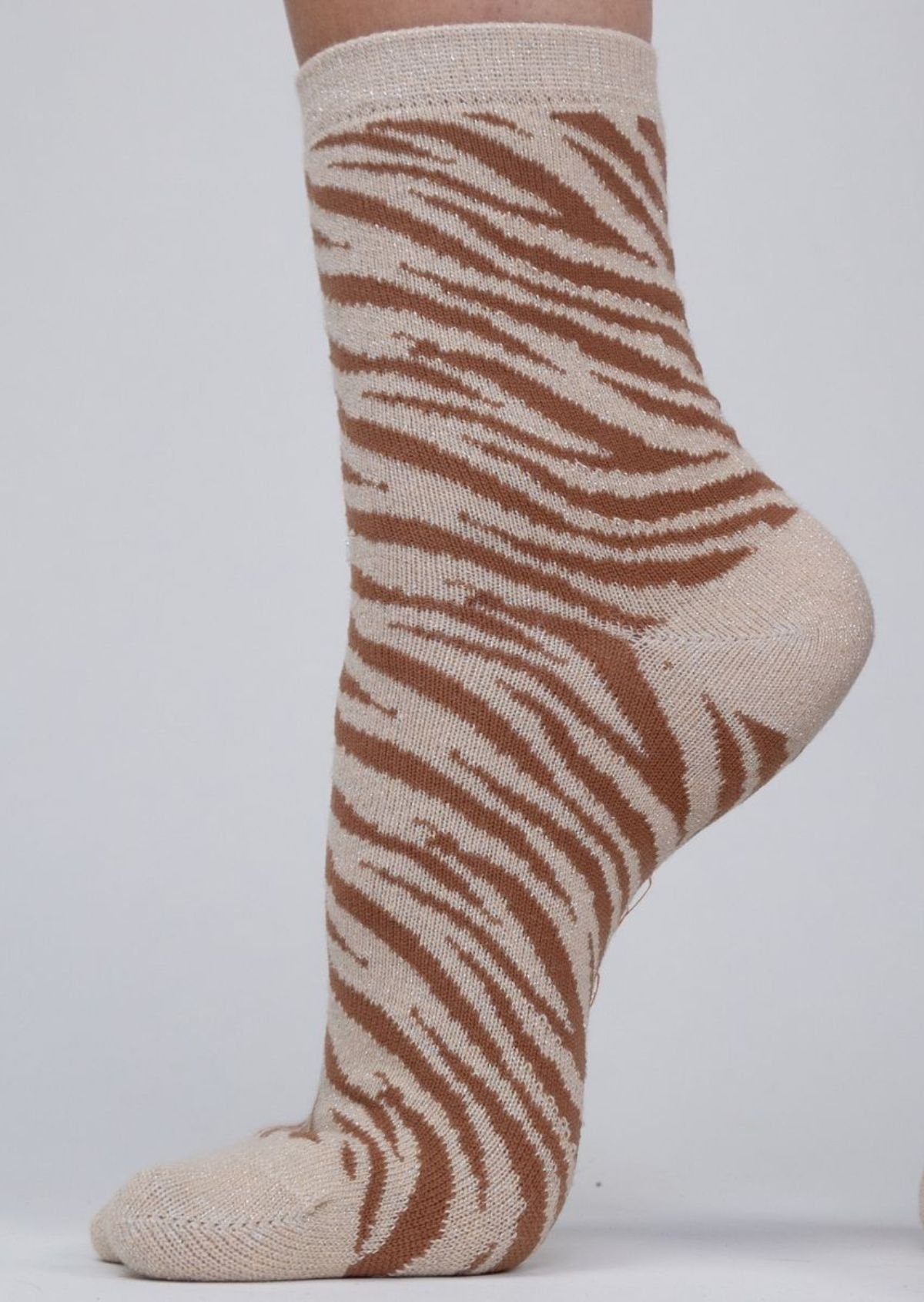 Combed cotton zebra socks BILLYBELT Beige