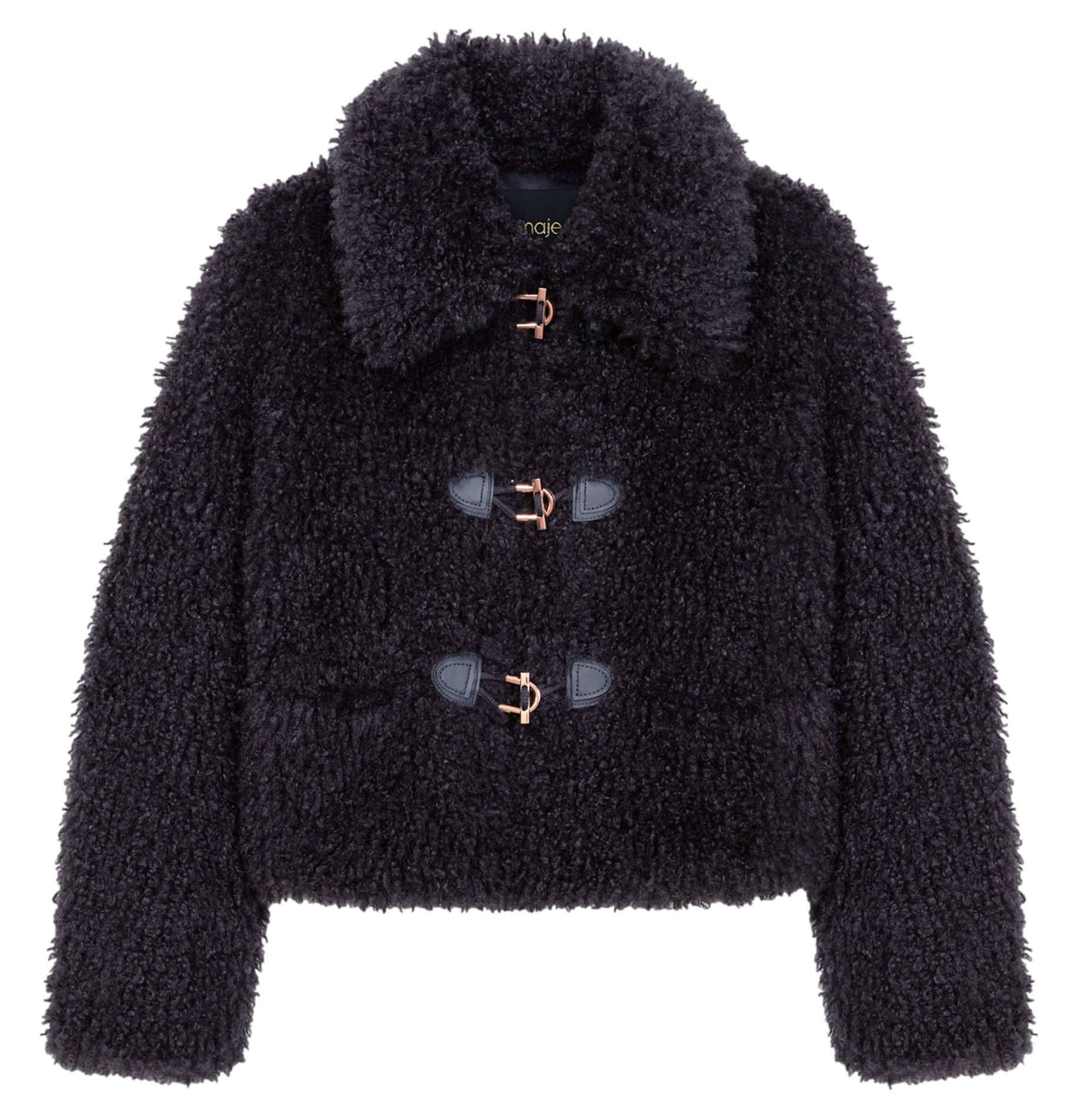 Manteau court droit col classique MAJE Gris