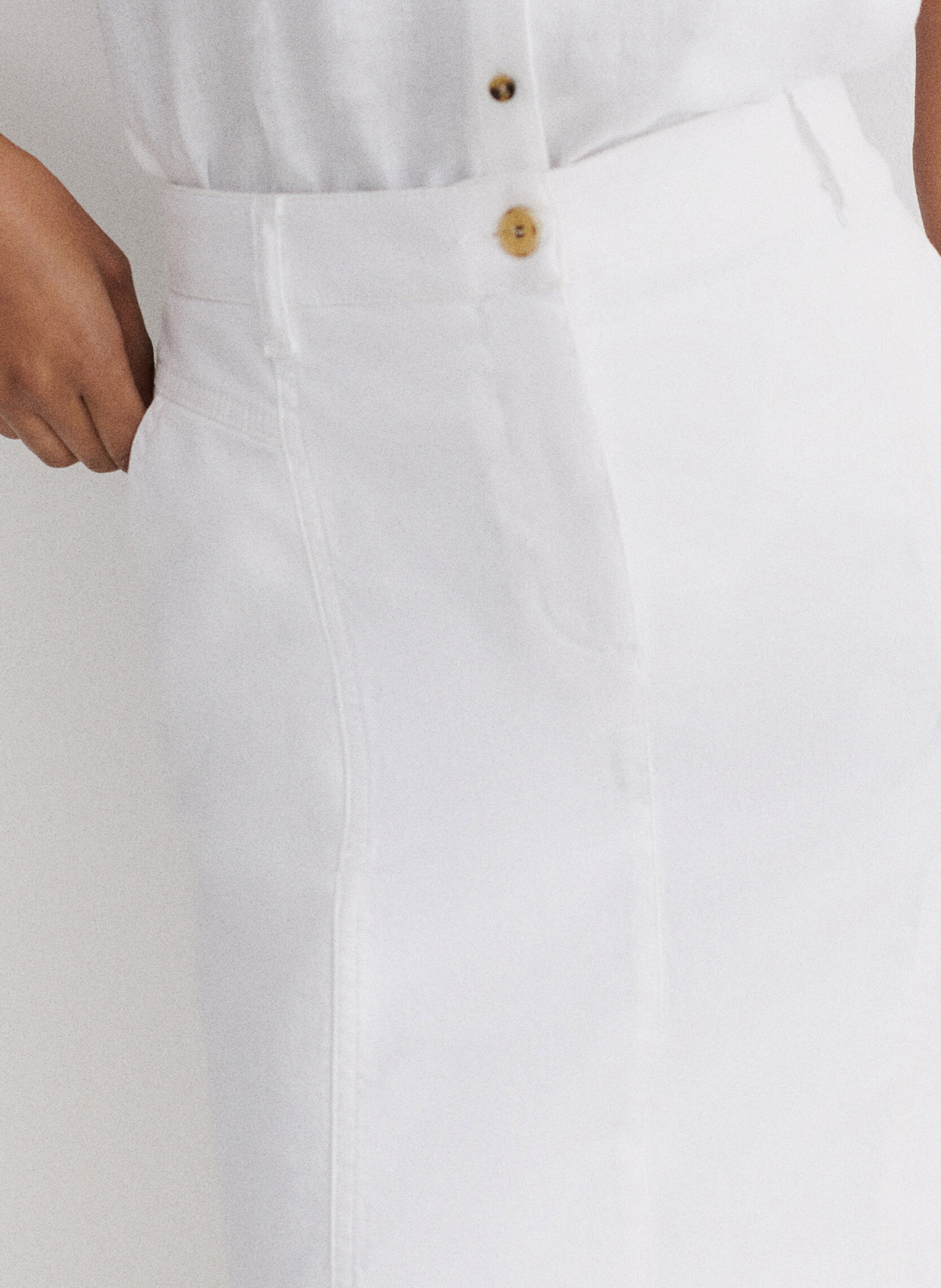 Denim pencil skirt CAROLL White