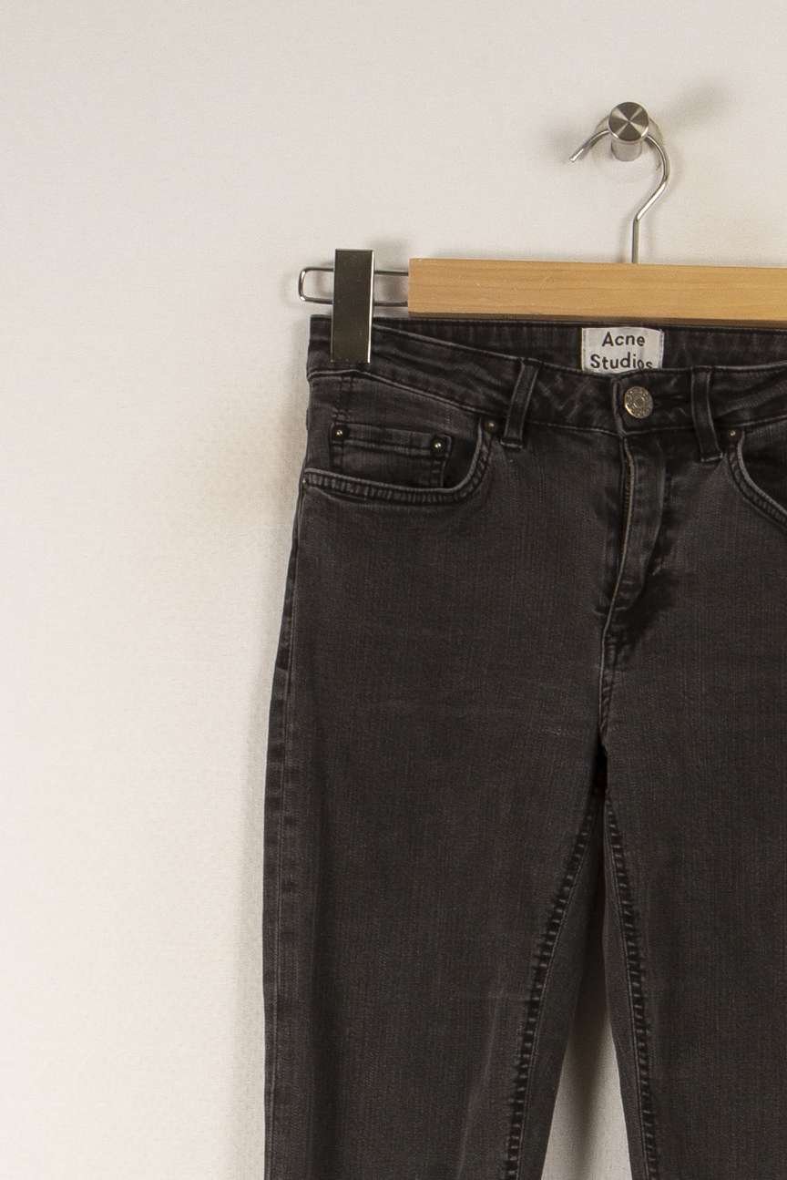 Cropped slim jeans with studs ACNE STUDIOS - Seconde Main Grey