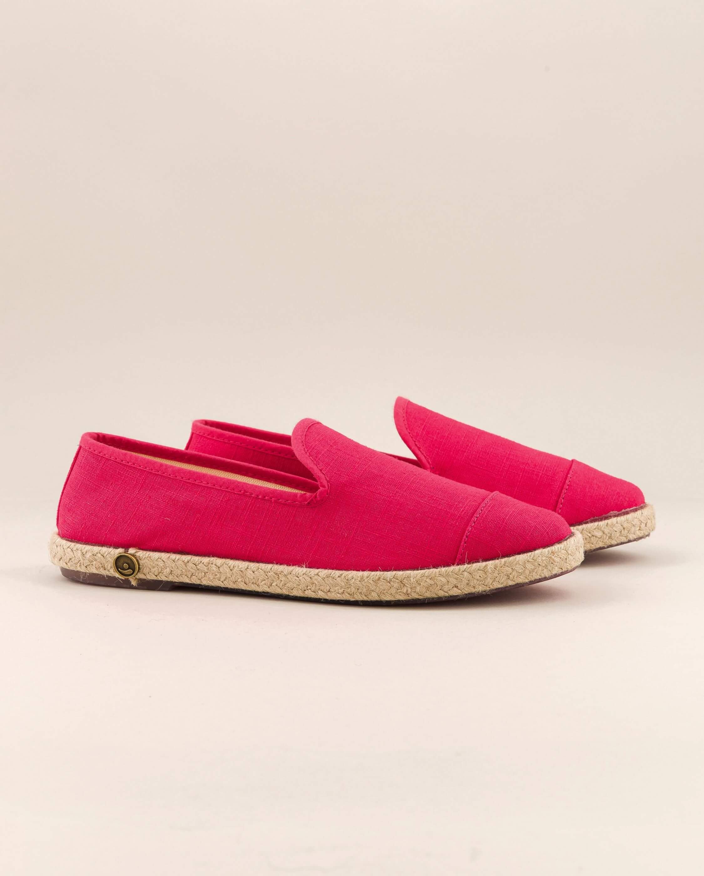 Women's linen espadrilles, fuchsia ANGARDE Pink