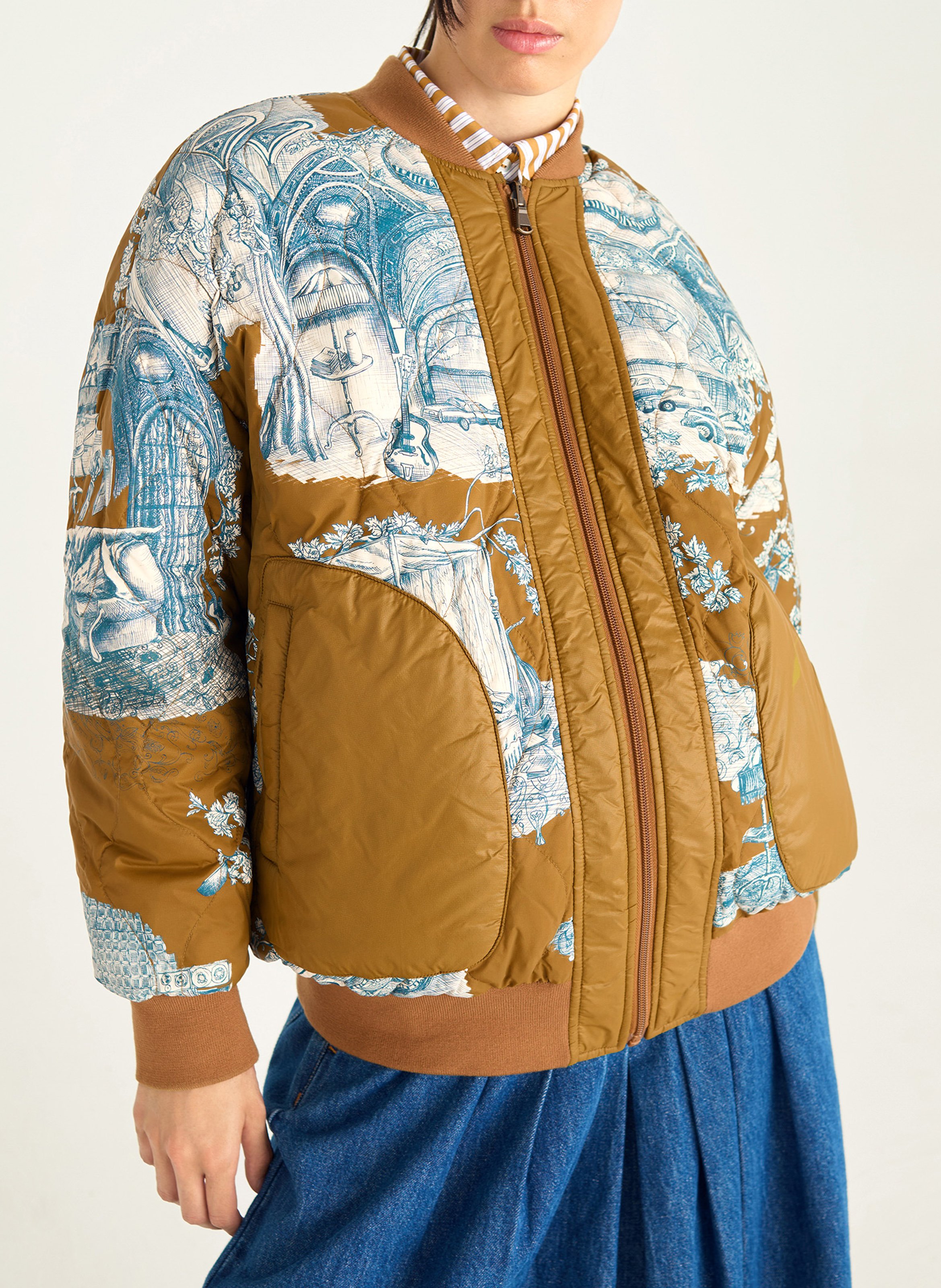 Blouson matelassé oversize réversible COTELAC Jaune