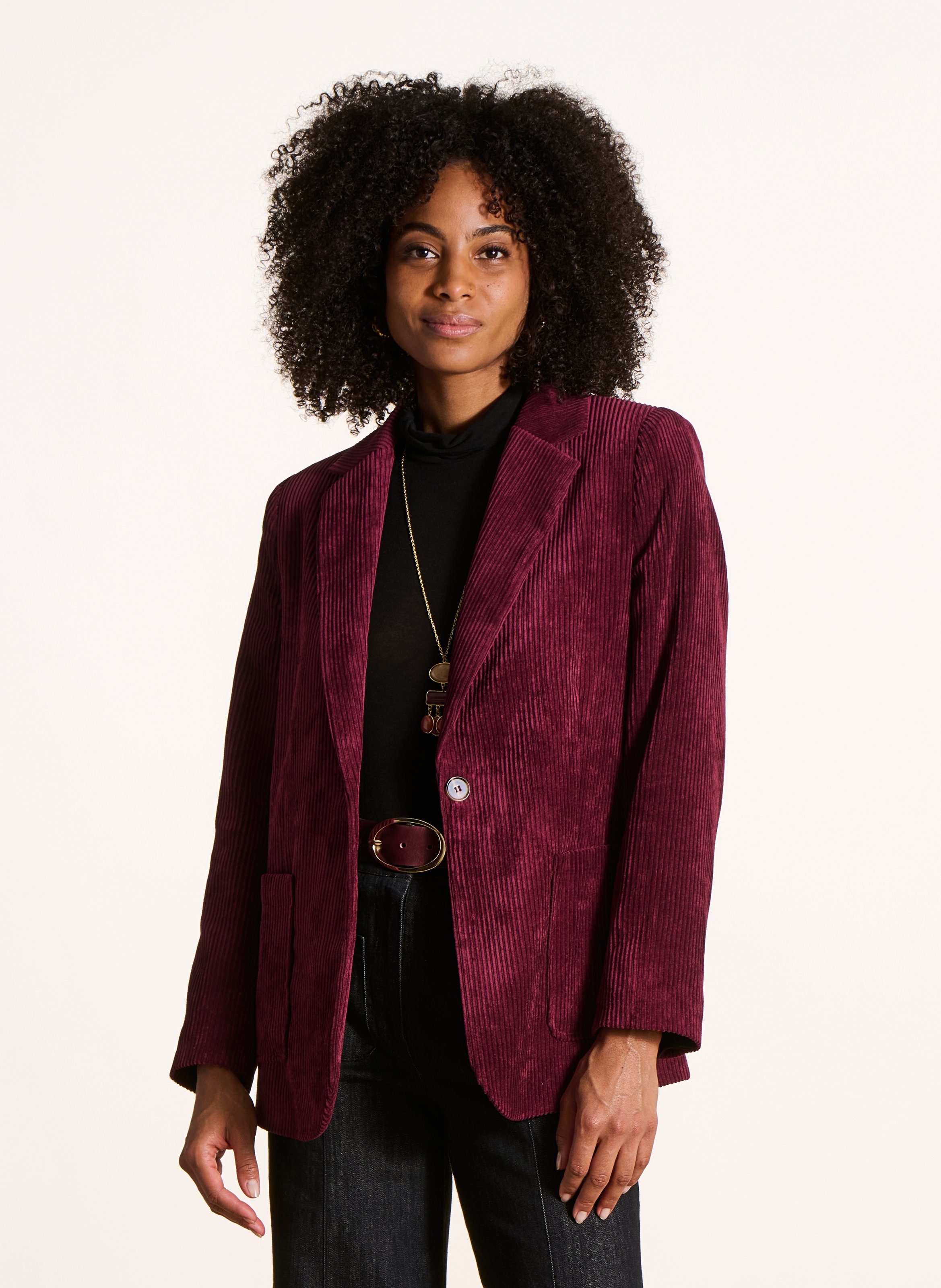 Corduroy suit jacket LA FEE MARABOUTEE Brown