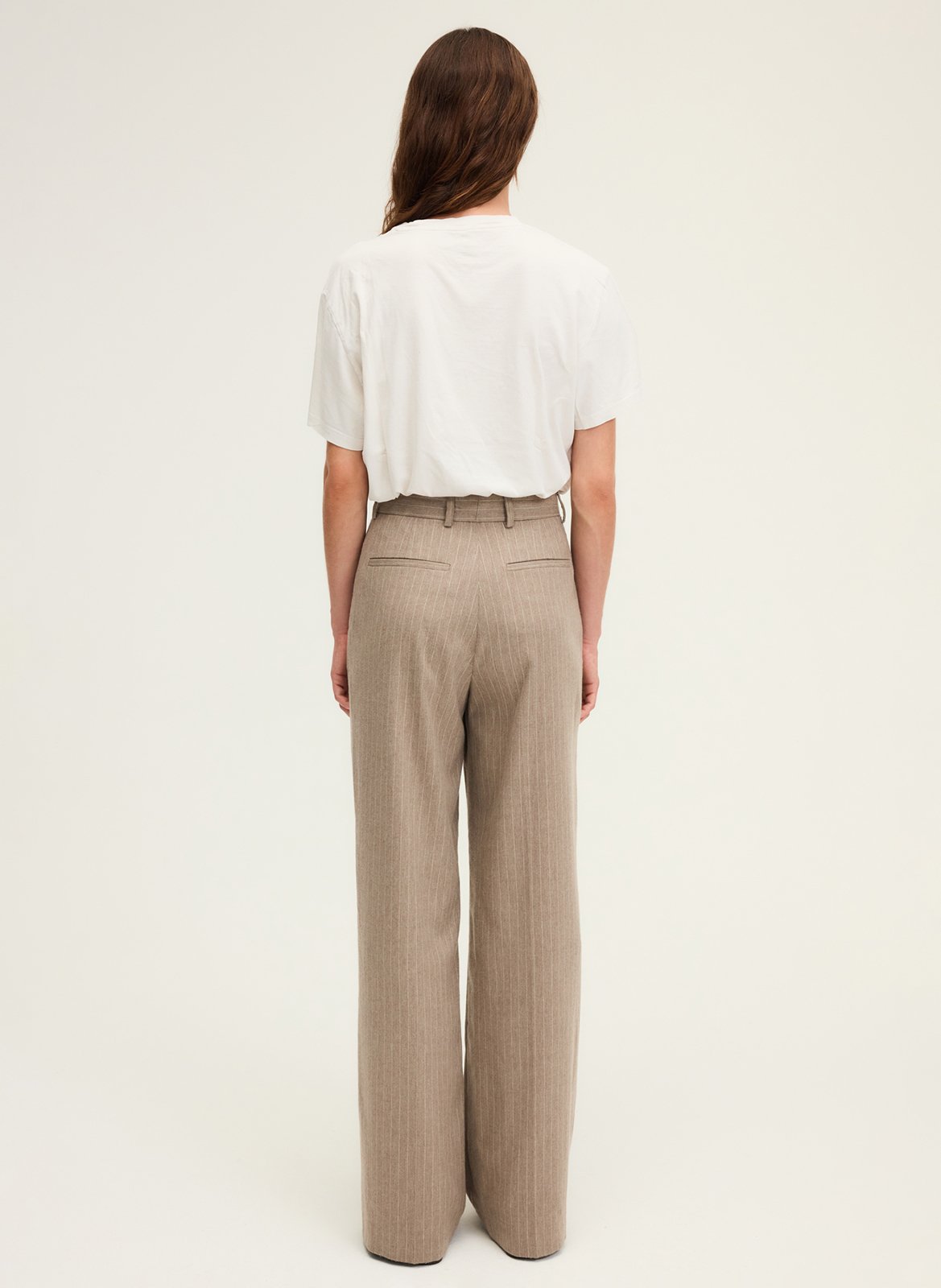 Pantalon large rayé PABLO Beige