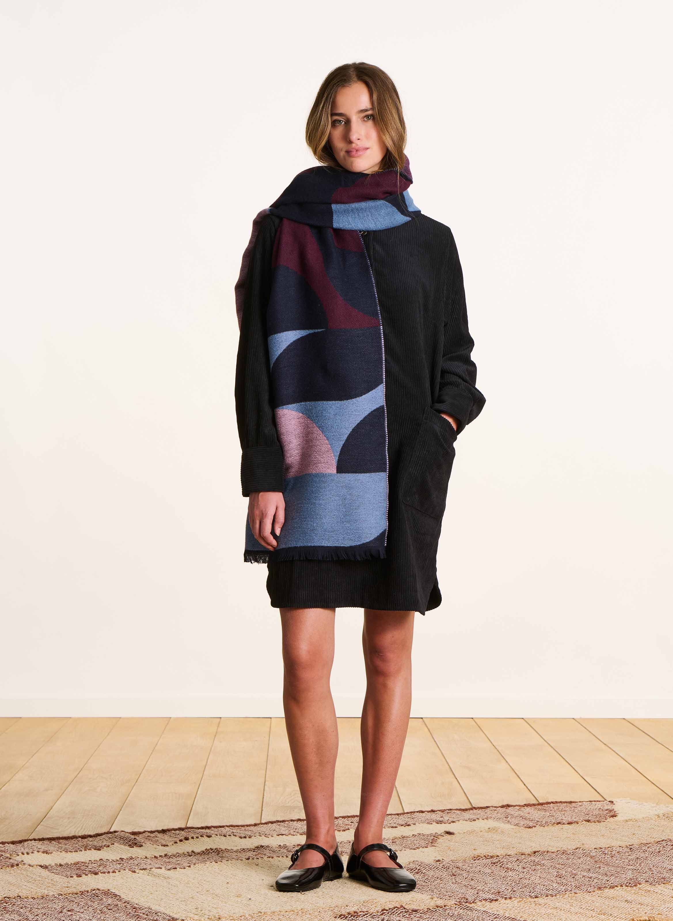 Organic cotton scarf LA FEE MARABOUTEE Blue