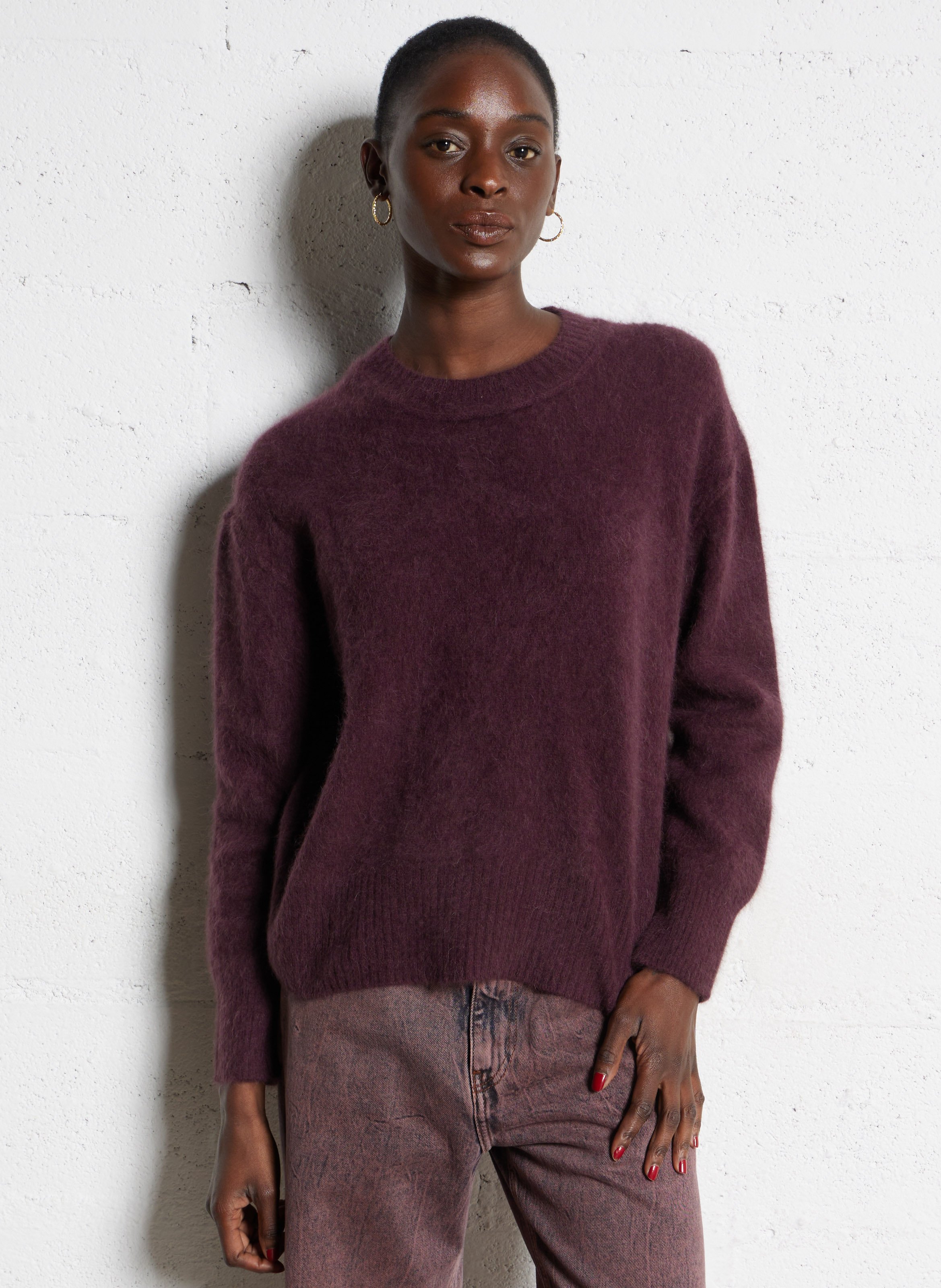 Abidjan wool round-neck sweater BELLA JONES Purple