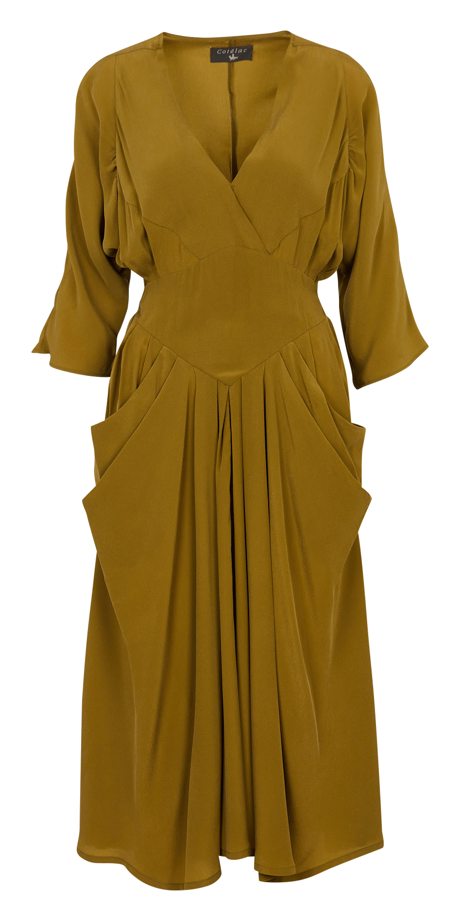 Robe midi col V COTELAC Green