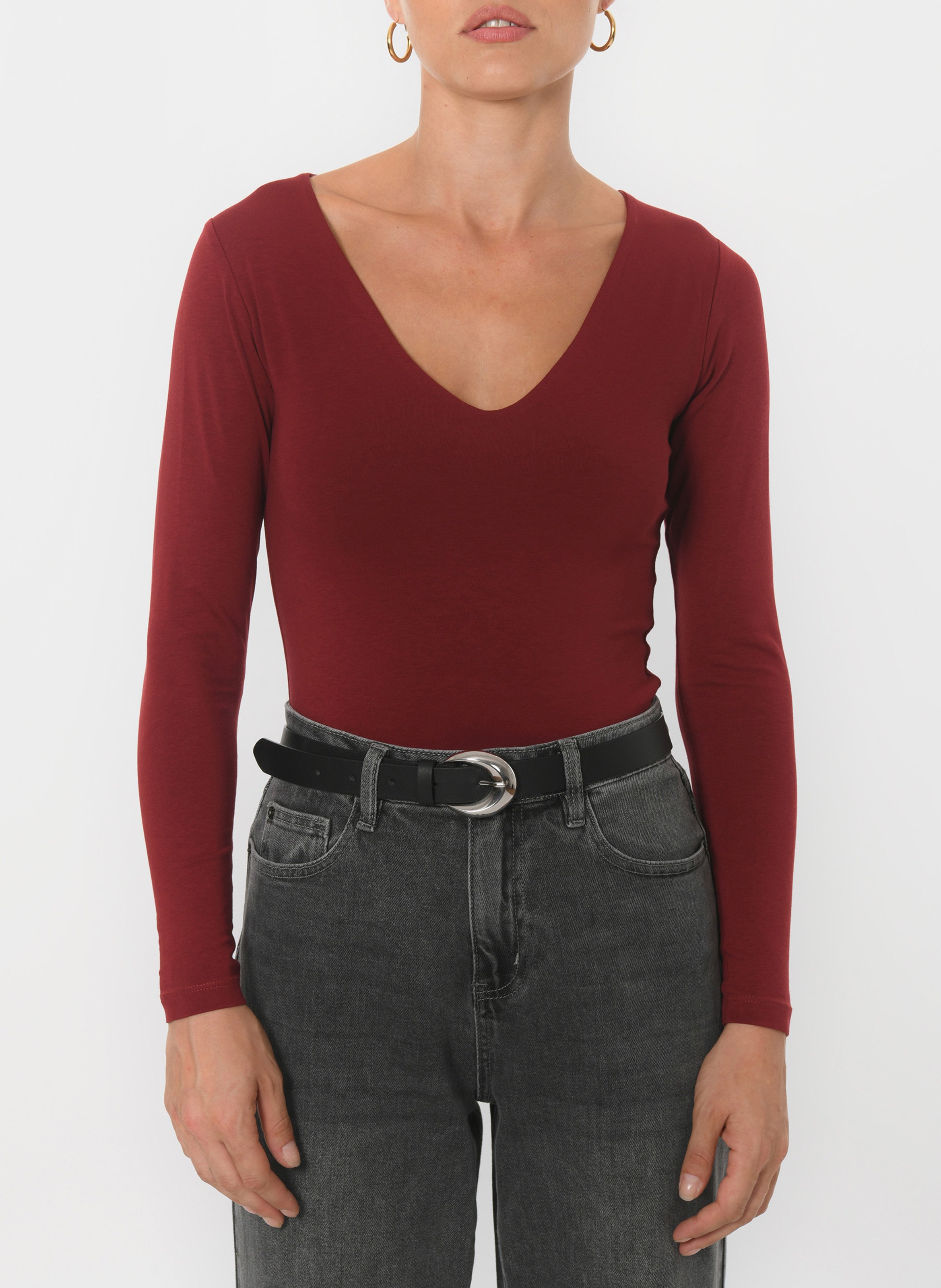 Tee-shirt moulant col rond en coton mélangé KOOKAI