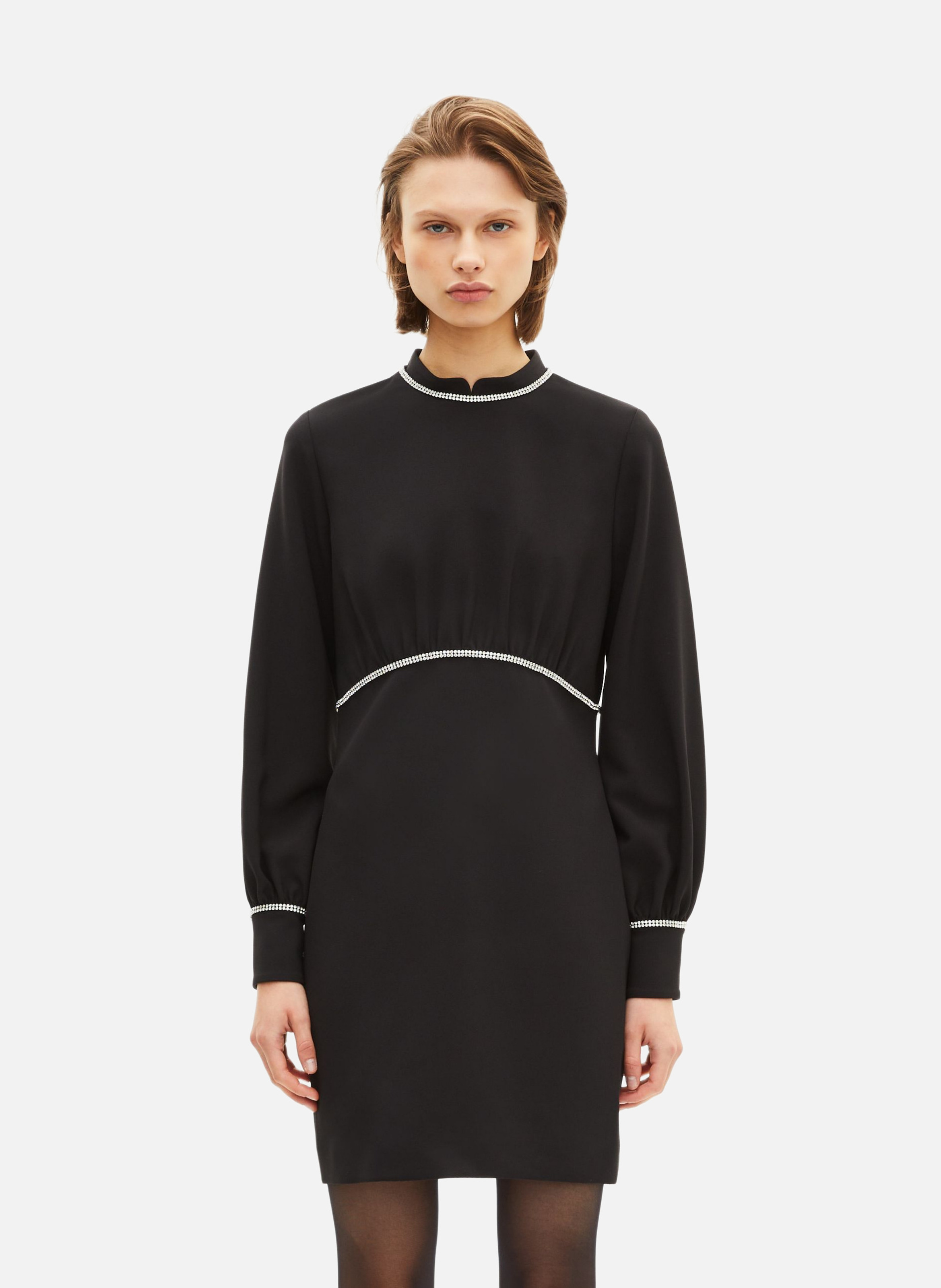 Short dress with rhinestone details THE KOOPLES Black