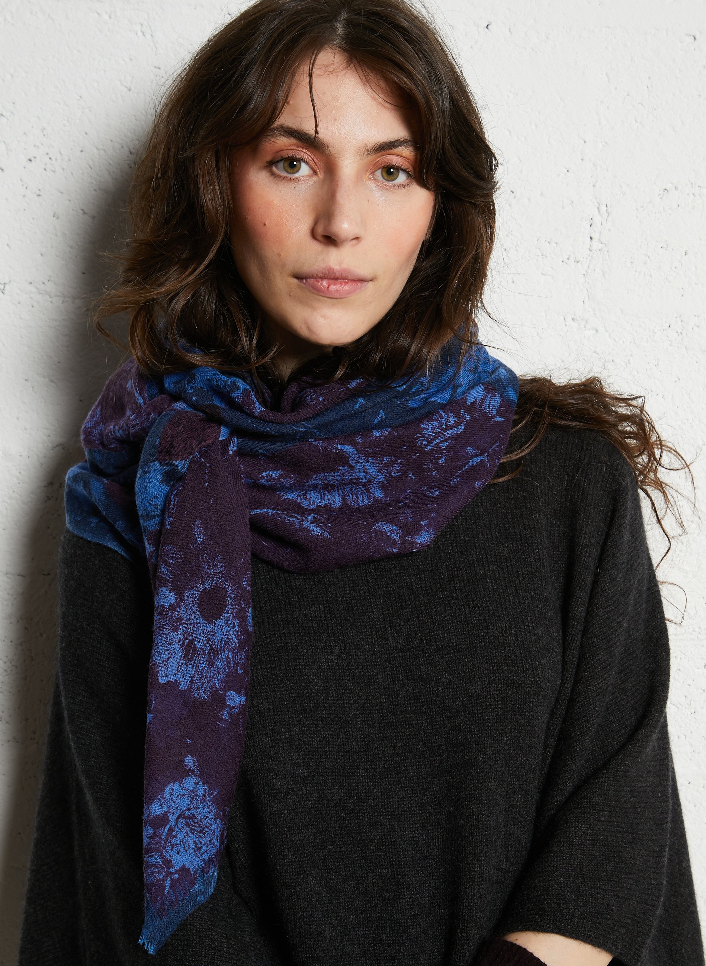 Floaty wool scarf LA FEE MARABOUTEE Blue