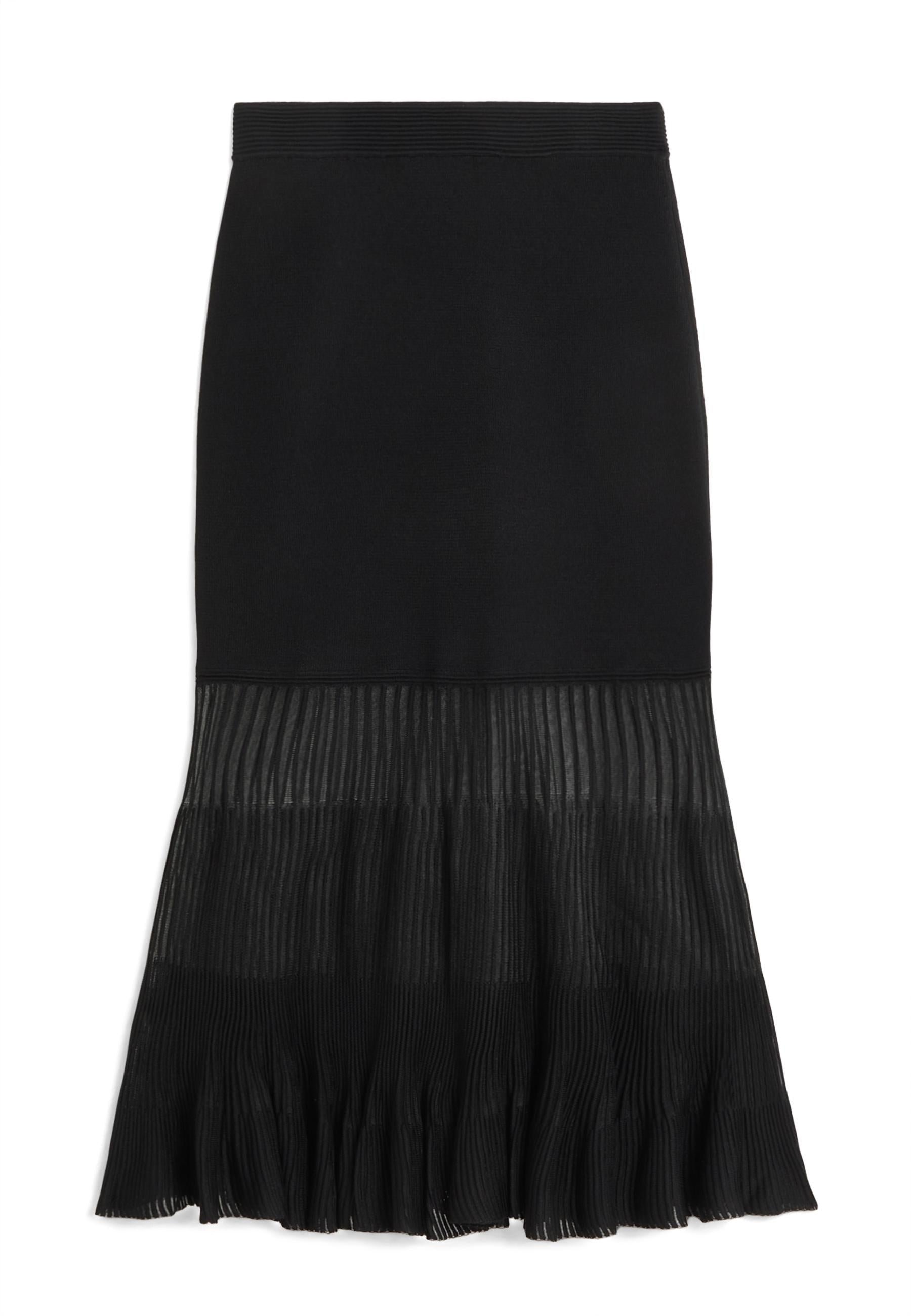 Long dual material skirt RODIER Black