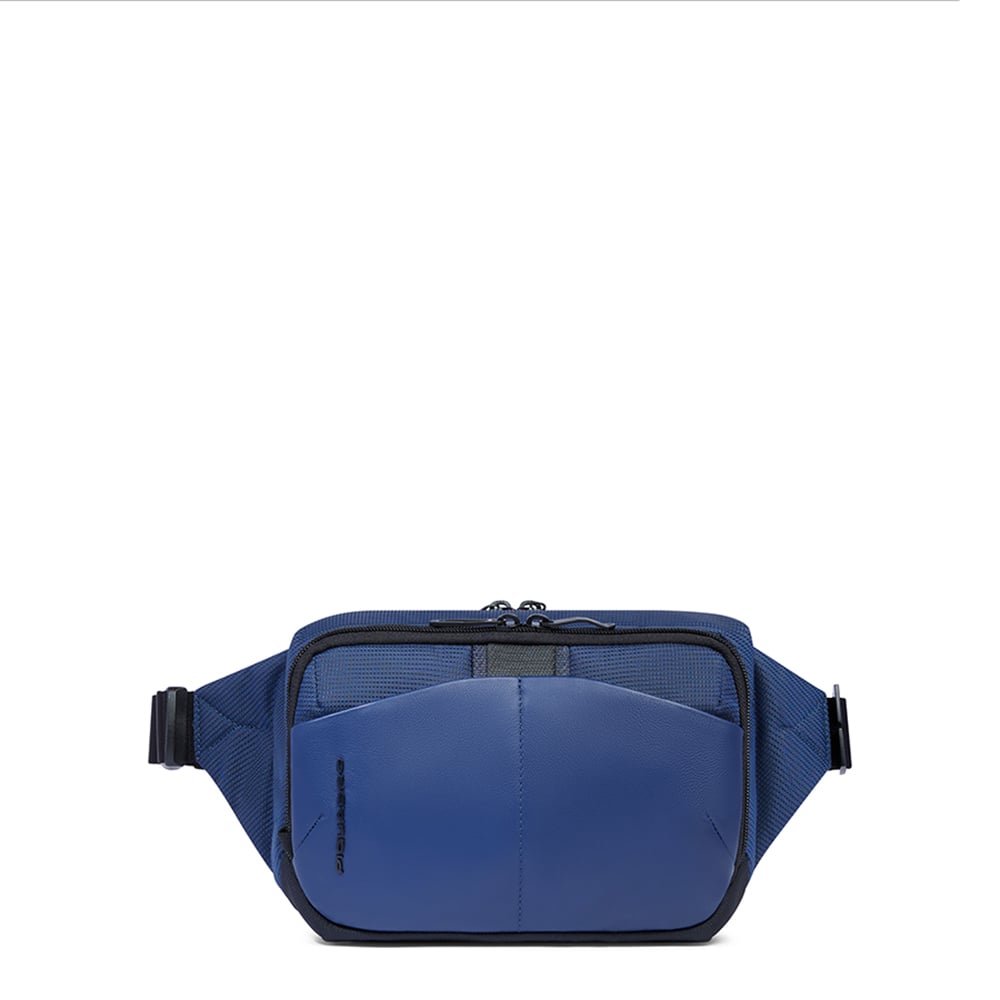 Fanny pack in recycled fabric and bio-sourced material with RFID protection PIQUADRO