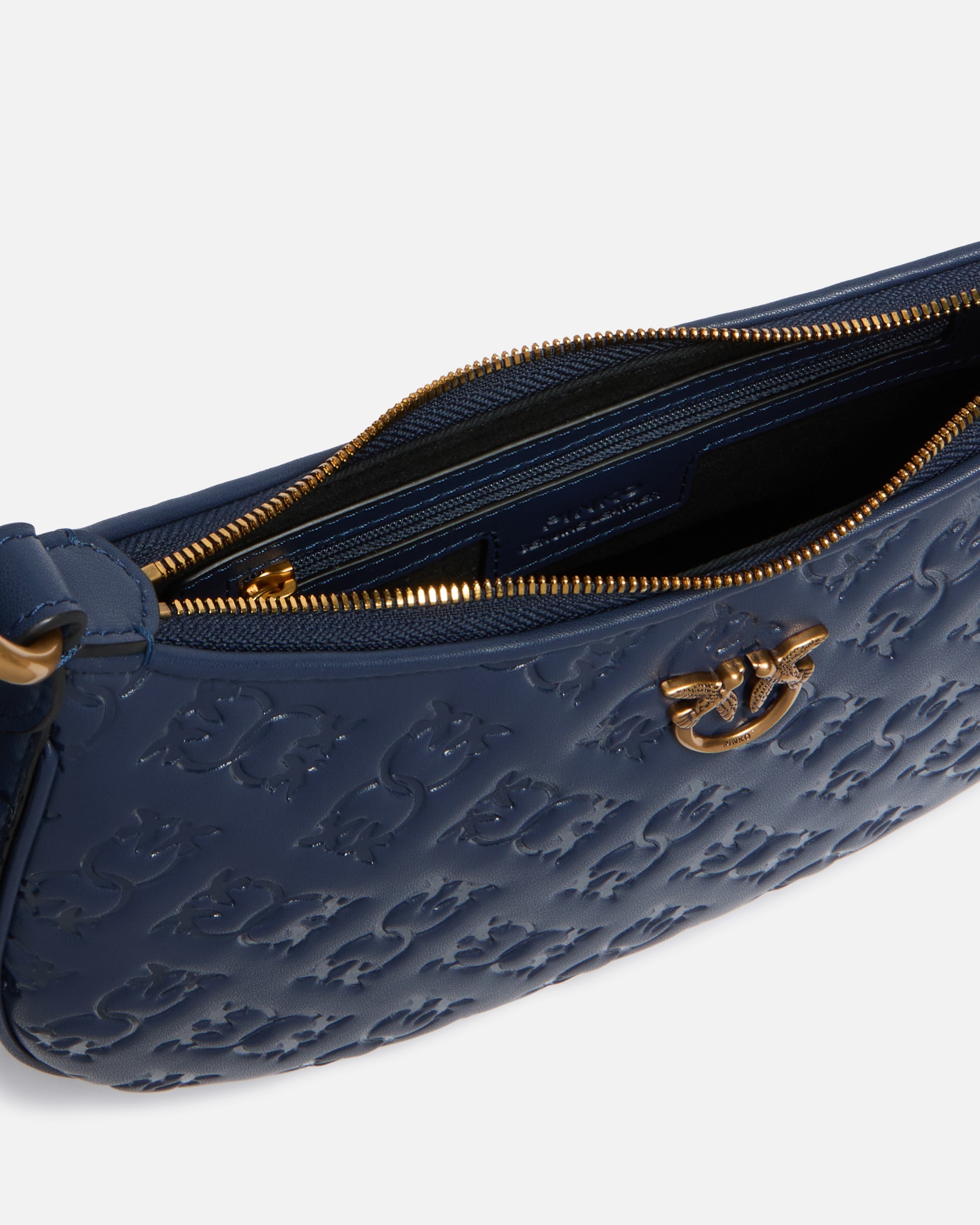 Petit sac porté épaule half moon avec logo love birds PINKO Multicolore