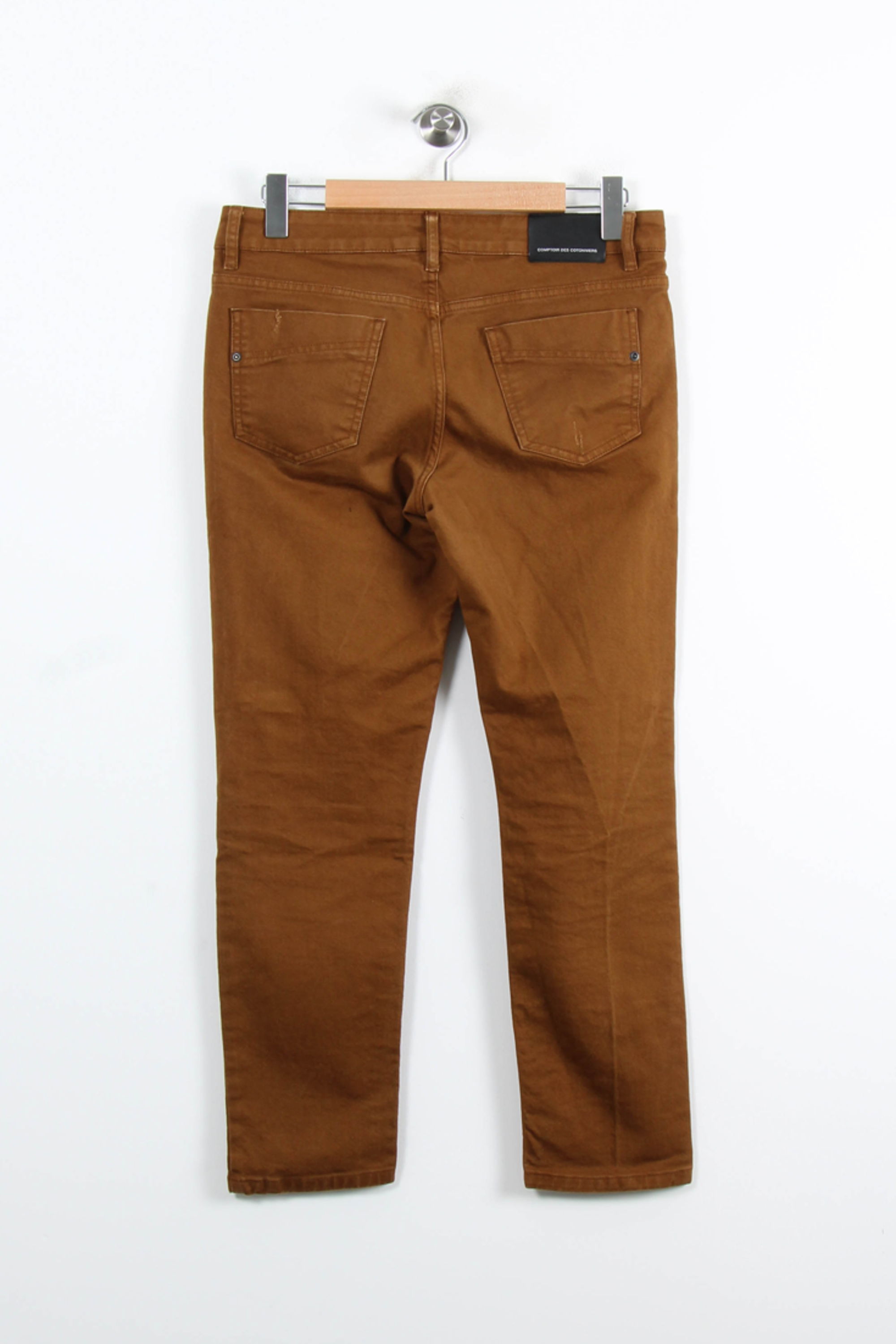 Cropped slim jeans with studs COMPTOIR DES COTONNIERS - Seconde main Yellow