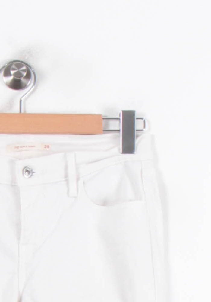 Cropped slim jeans with studs LEVI'S - Seconde main White