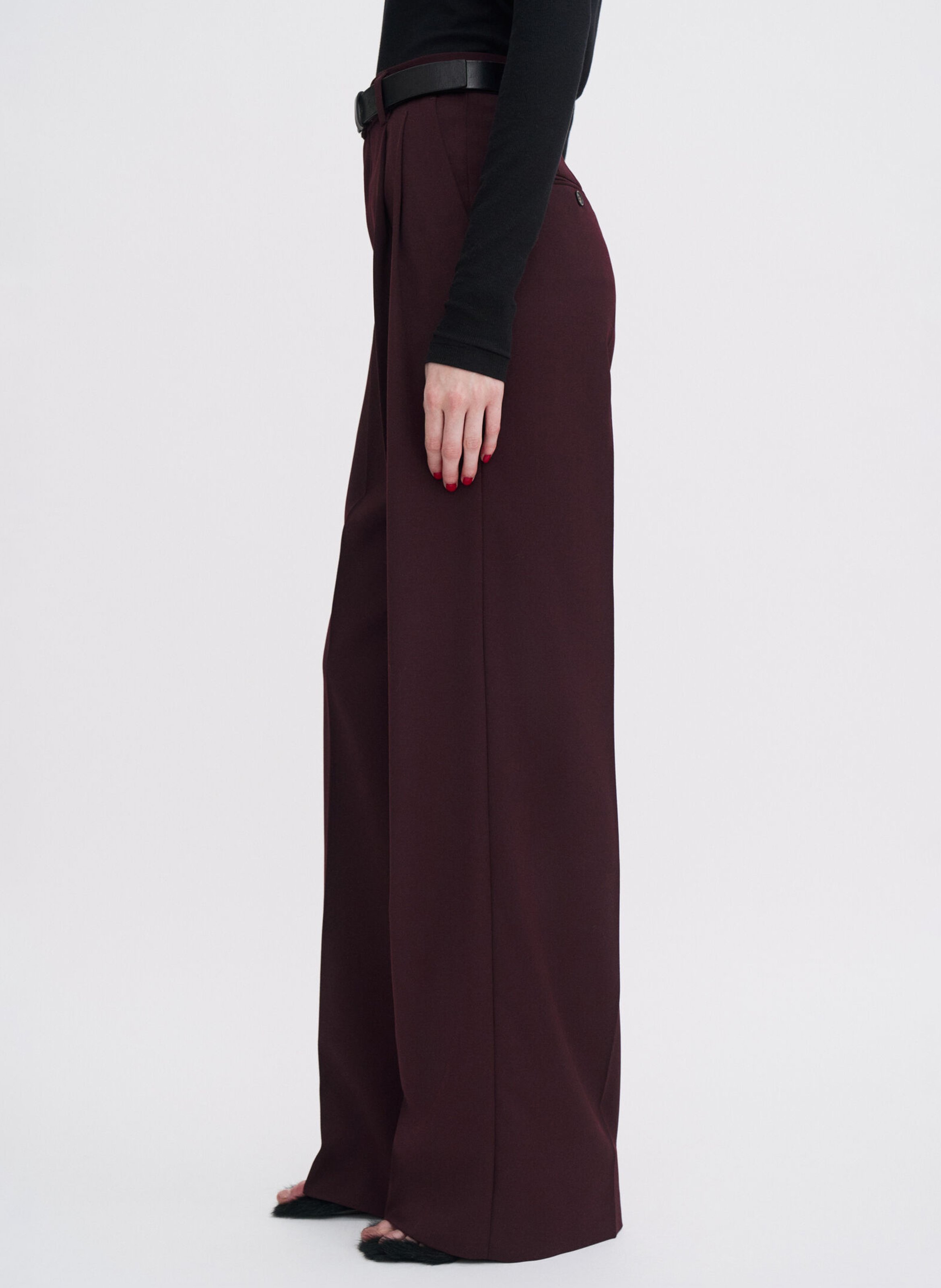 Tailored pleated trousers in plain color FILIPPA K Red