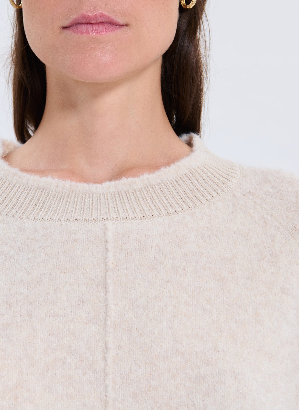 Pull droit uni en laine mélangée ZAPA Blanc