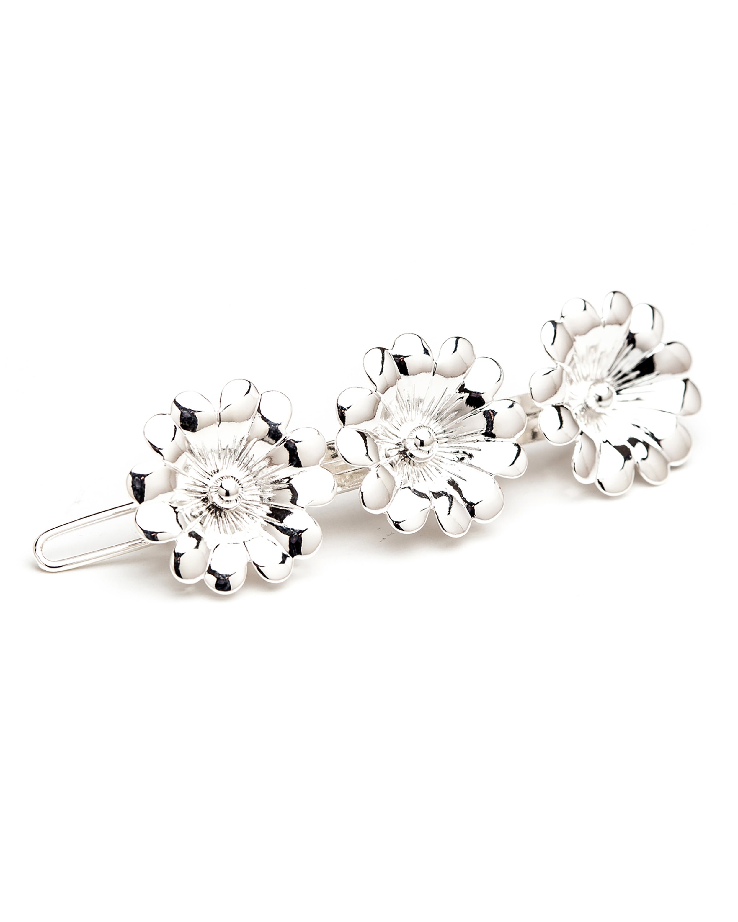 Silver-plated flower barrette MONSIEUR SIMONE Silver