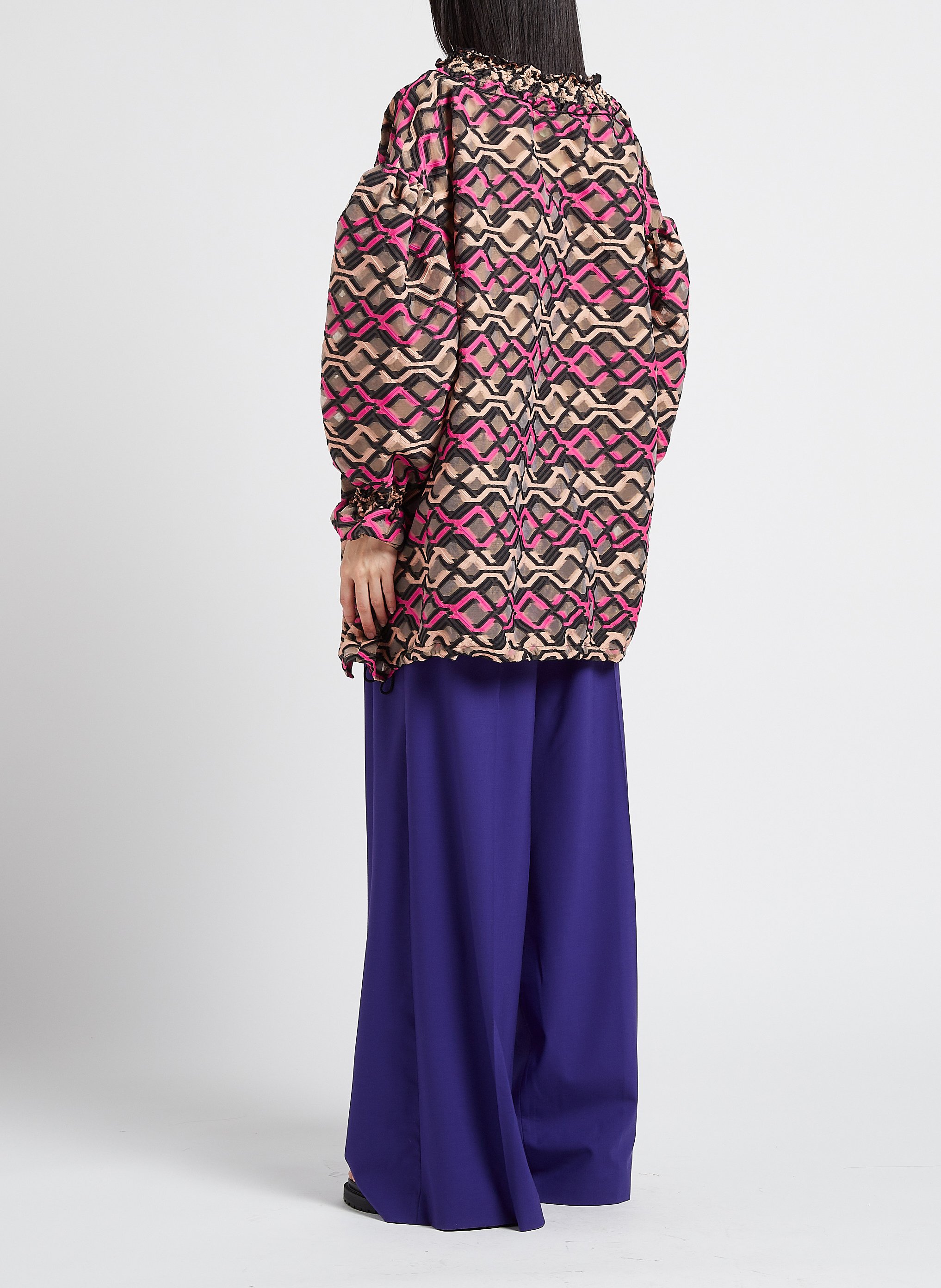 Weite Taillenhose aus Wollmix THEORY Blau