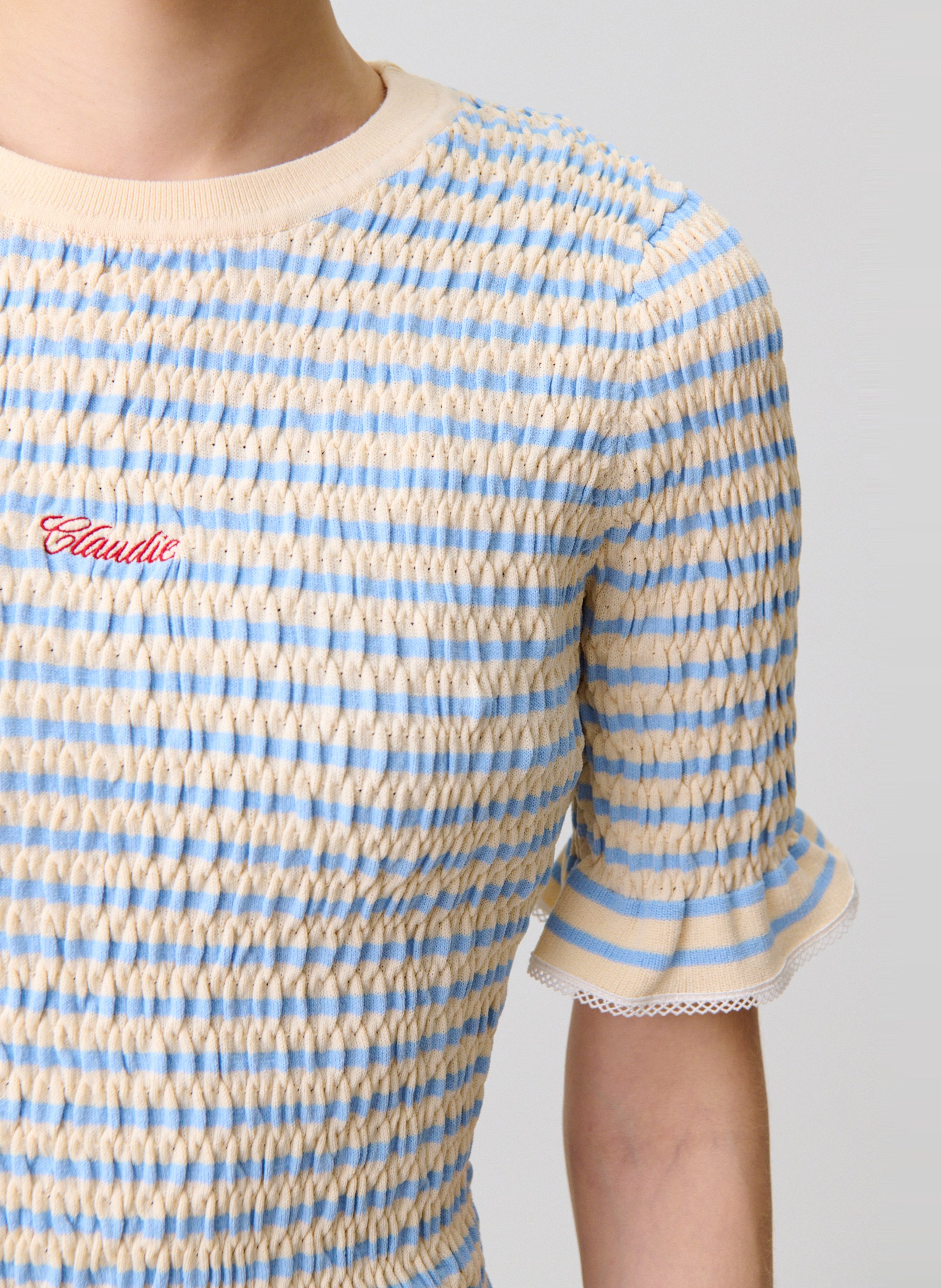 Fitted round-neck knit top CLAUDIE PIERLOT Multicolored