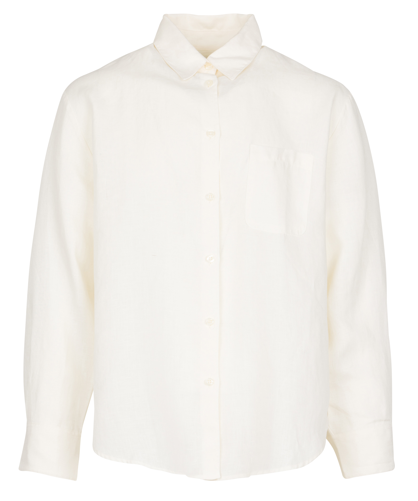 Wijde linnen blouse met klassieke kraag COLORFUL STANDARD