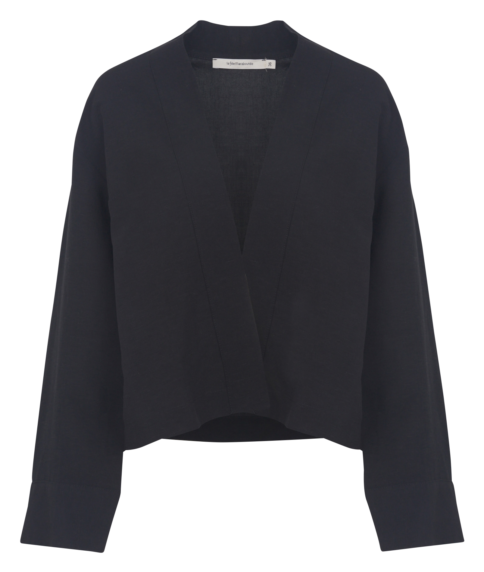 Veste droite col V LA FEE MARABOUTEE Noir