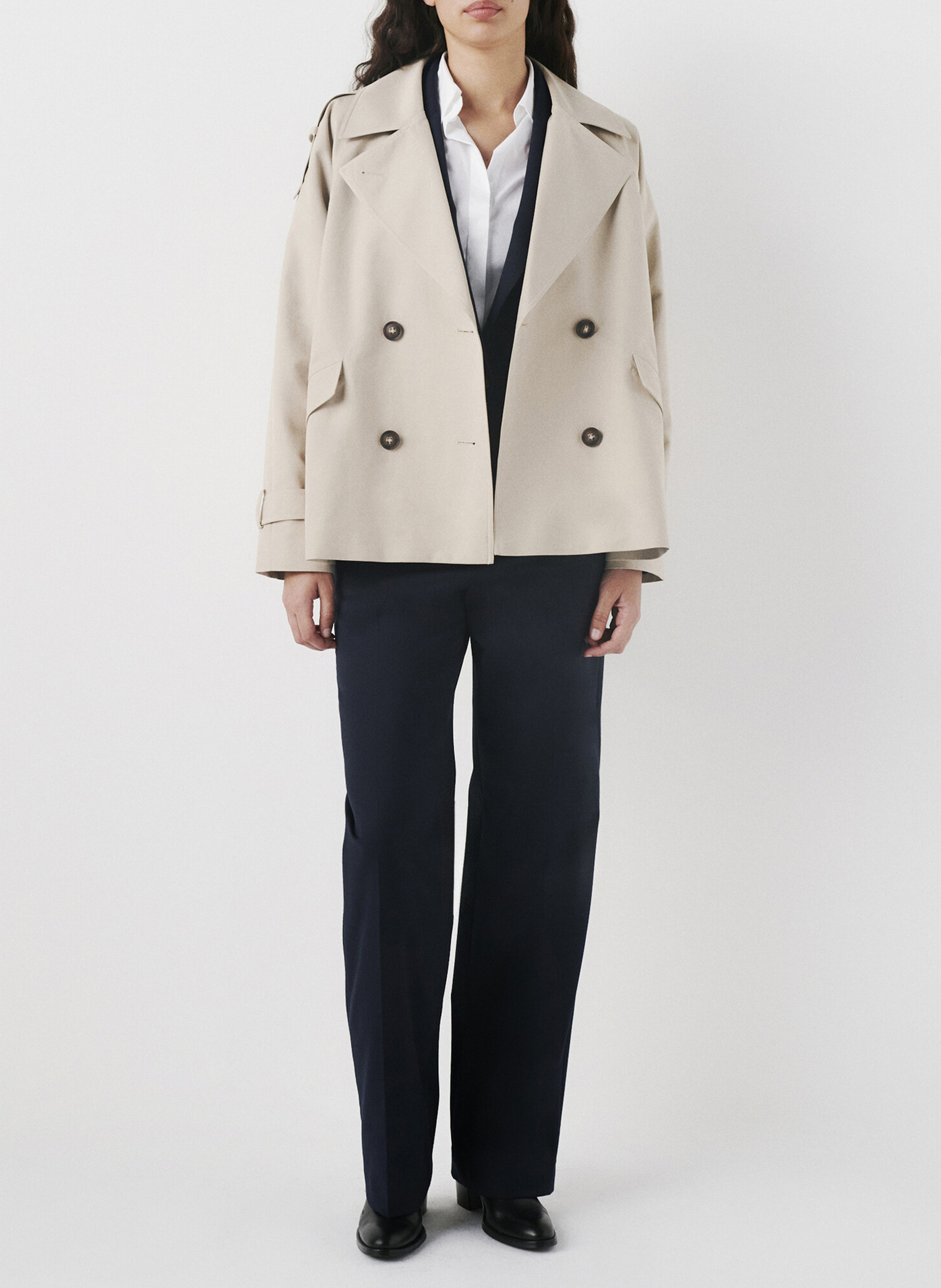 Trench col tailleur CAROLL Beige