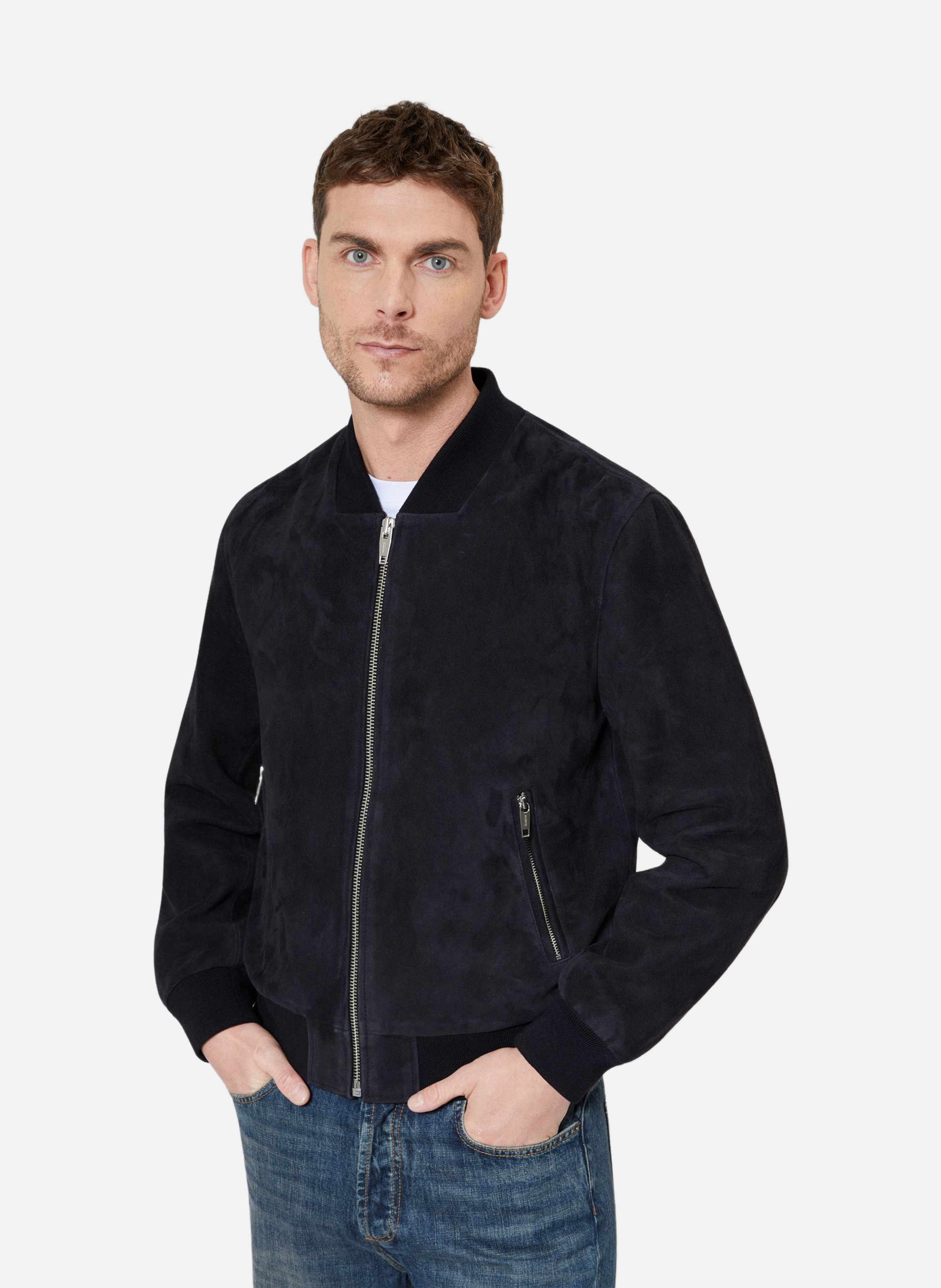 Suede bomber jackets THE KOOPLES Blue
