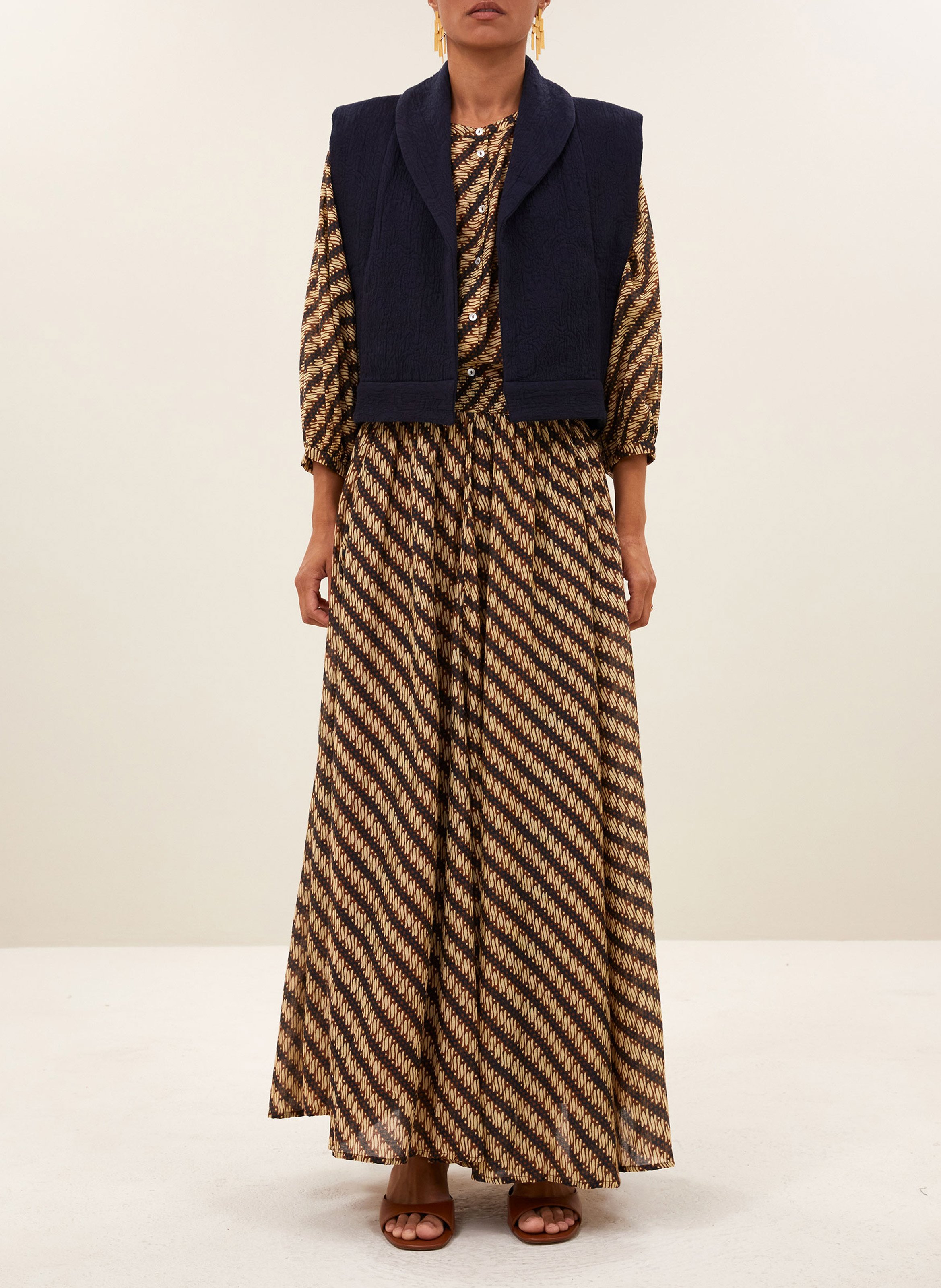 Jasje met reverskraag van katoen met structuur BY BAR Blauw