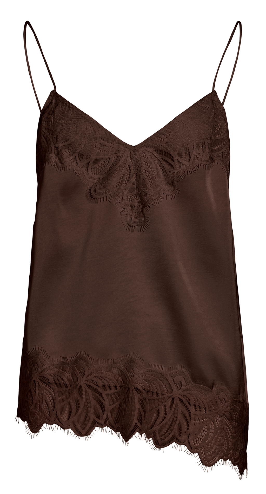 Lace Strap Top VILA Brown
