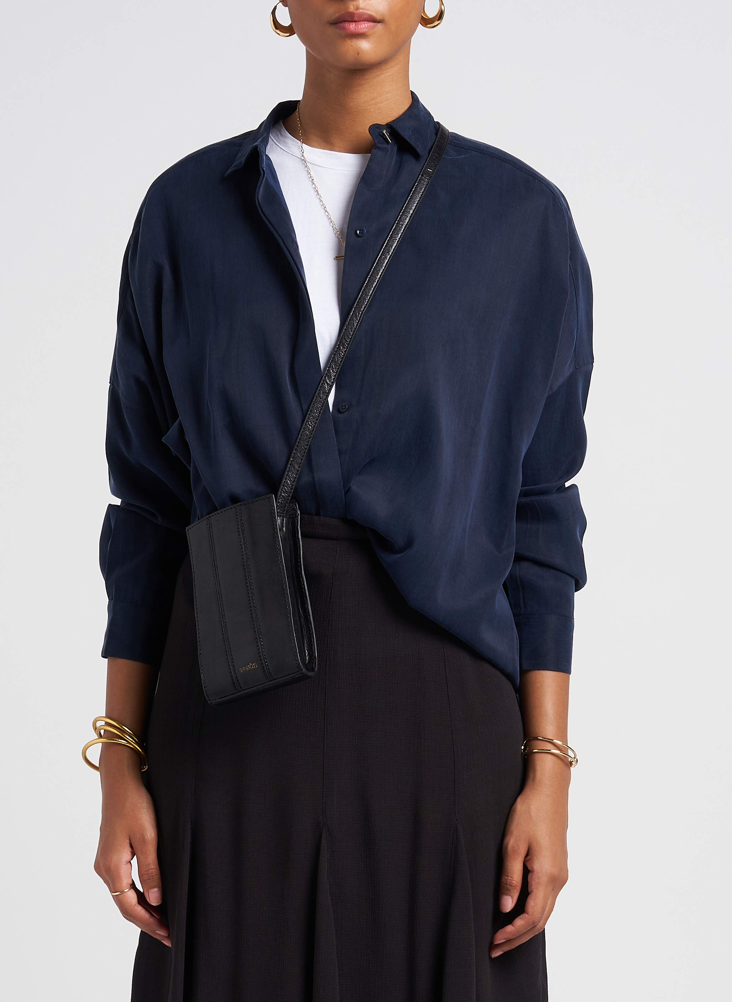 Chemise col classique satinée  SESSUN Bleu