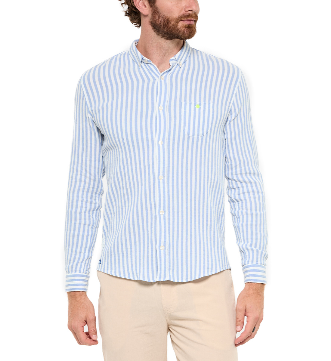 Striped cotton gauze shirt GILI'S Blue