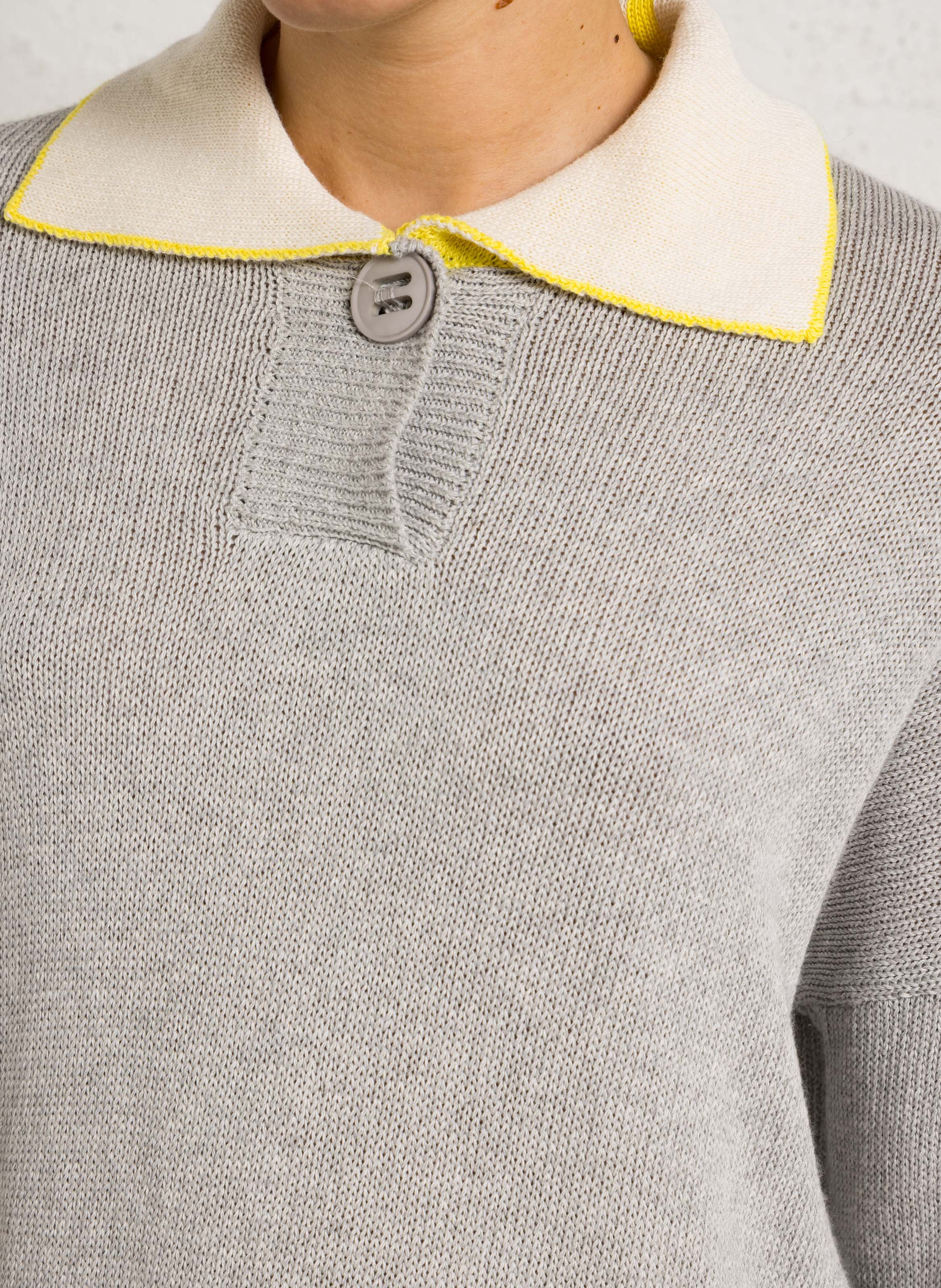 High-neck cotton-blend sweater DR BLOOM Silver