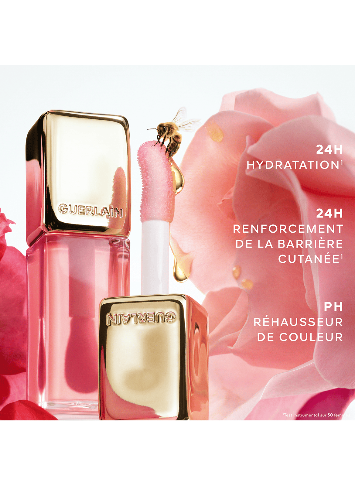 KISSKISS BEE GLOW OIL - Huile à lèvres teintée GUERLAIN 319 peach glow