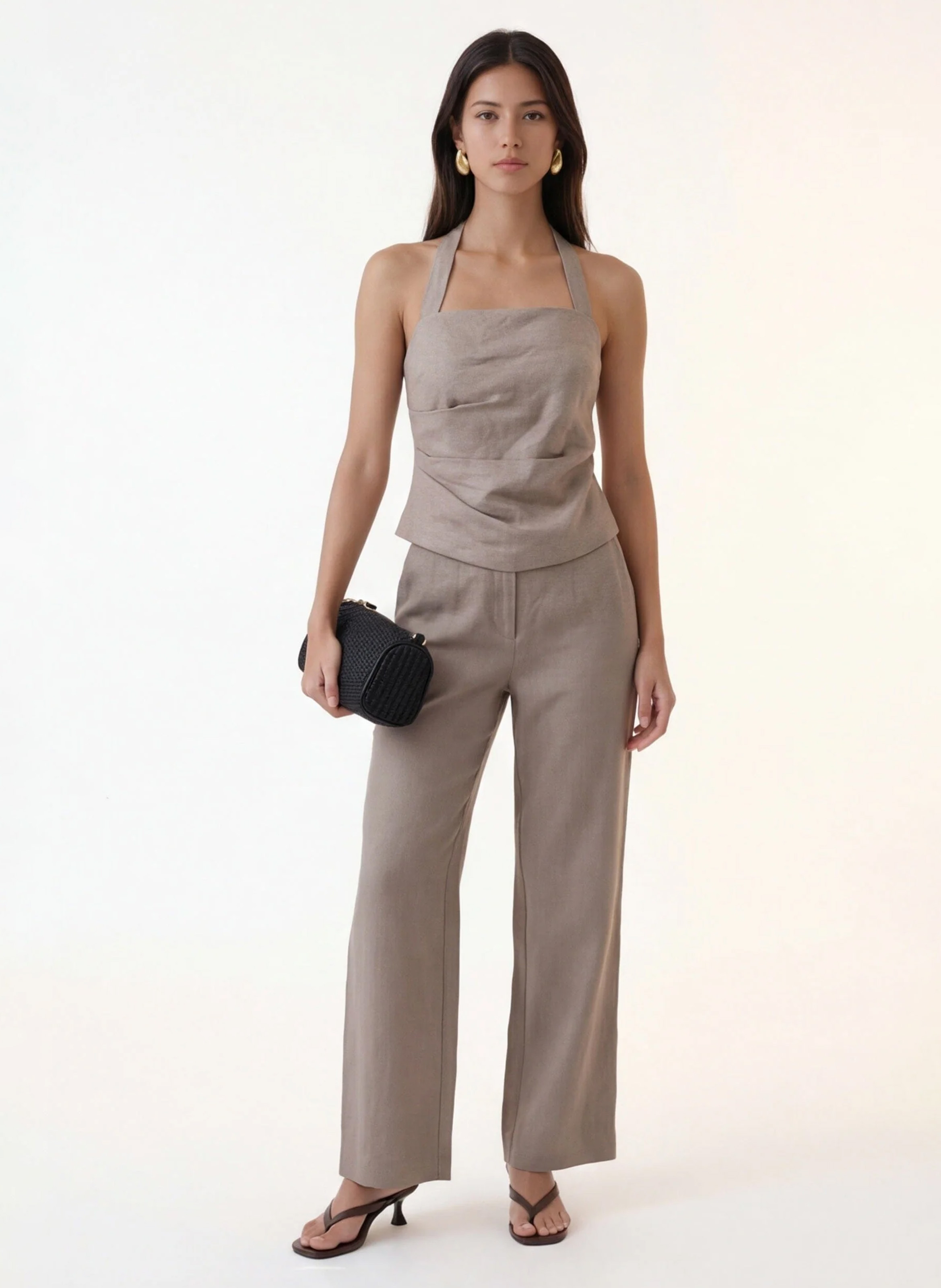 Linen bustier top KOOKAI Brown